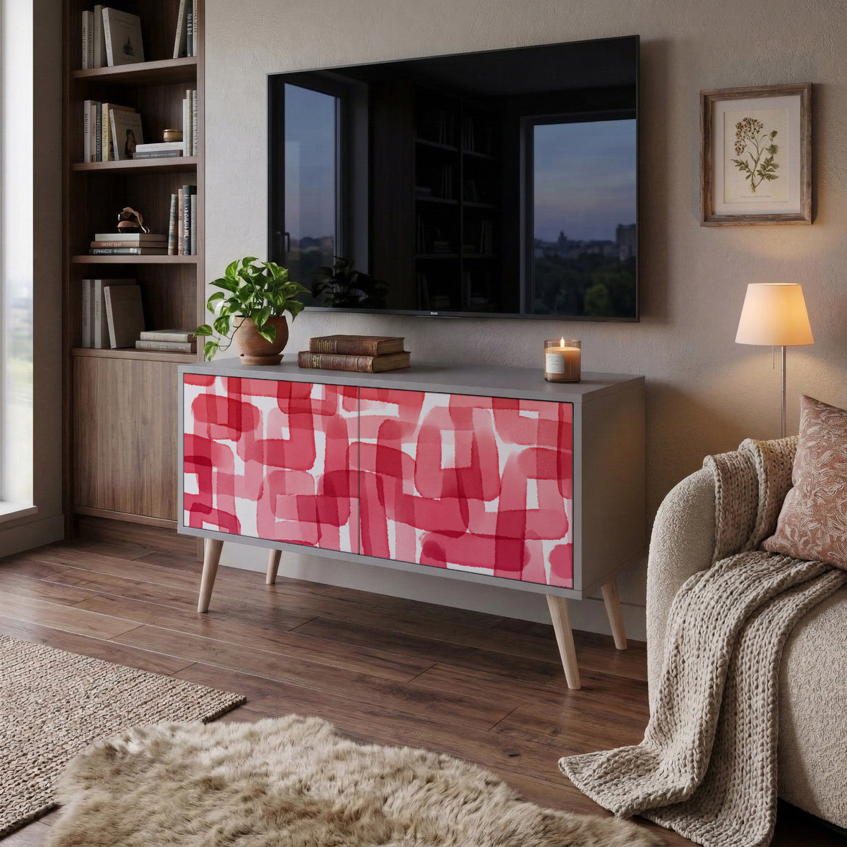 KALEIDOSCOPIC CUBISM Mueble de TV Compacto de 2 puertas