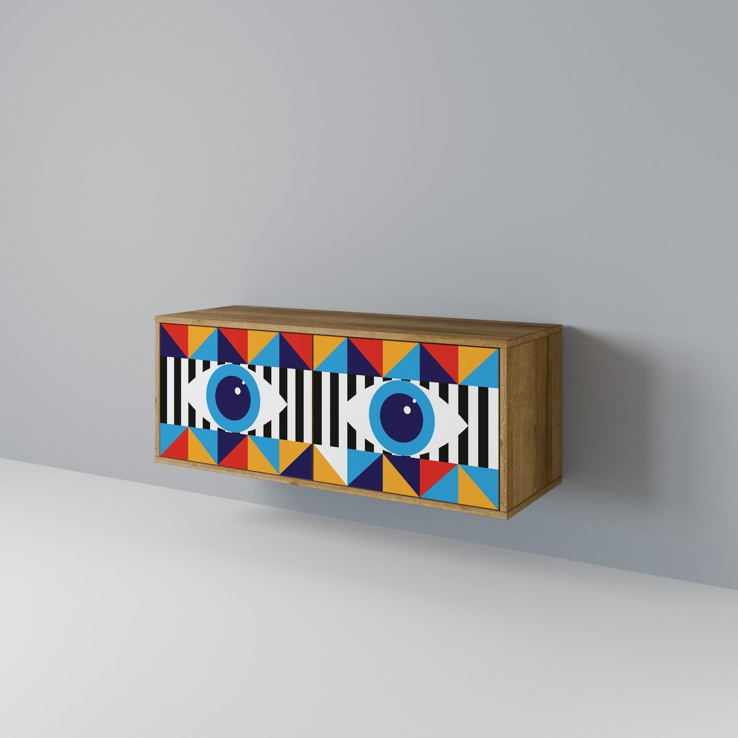 ABSTRACTION AND GEOMETRY Mueble de TV Compacto de 2 puertas