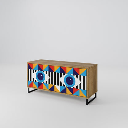 ABSTRACTION AND GEOMETRY Mueble de TV Compacto de 2 puertas