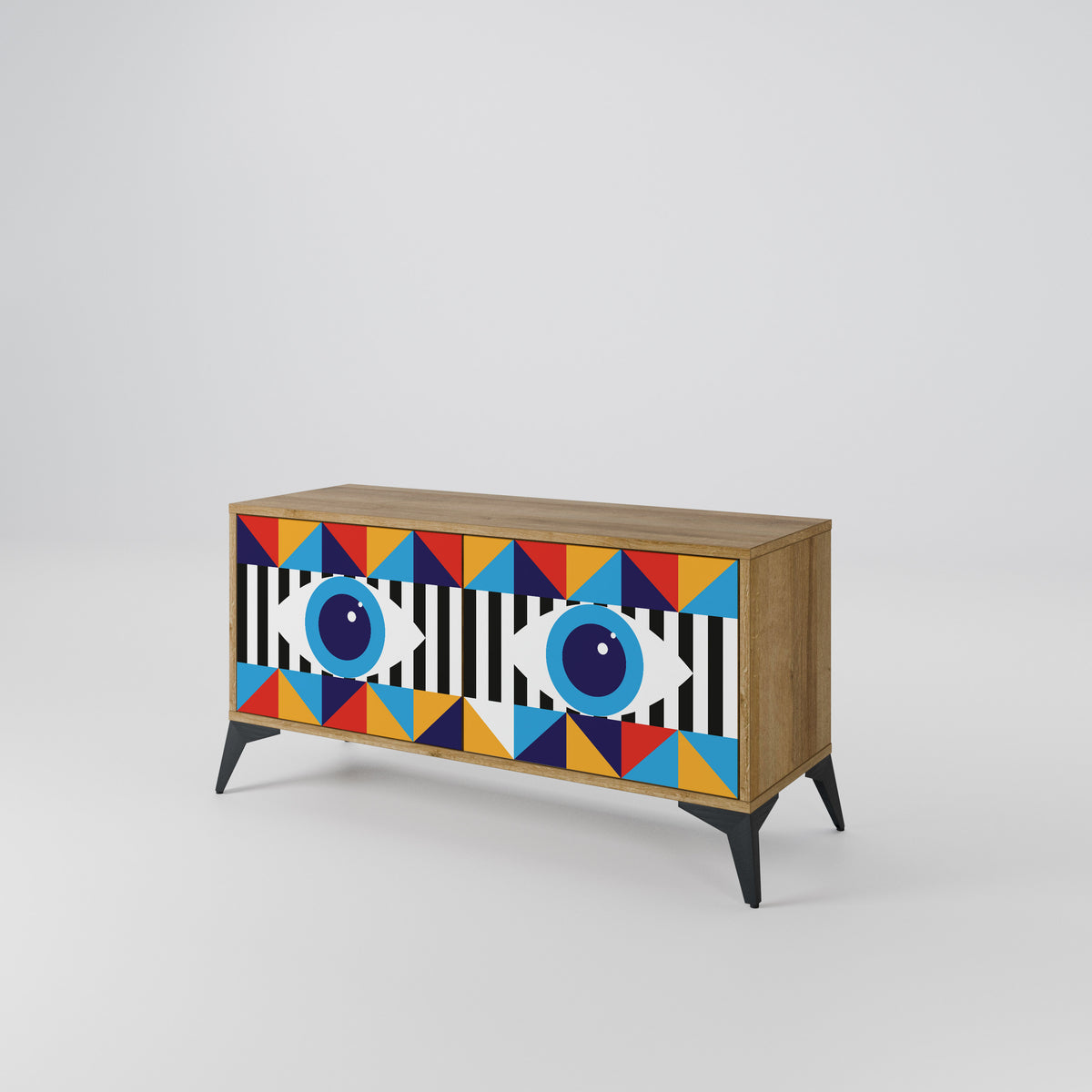 ABSTRACTION AND GEOMETRY Mueble de TV Compacto de 2 puertas