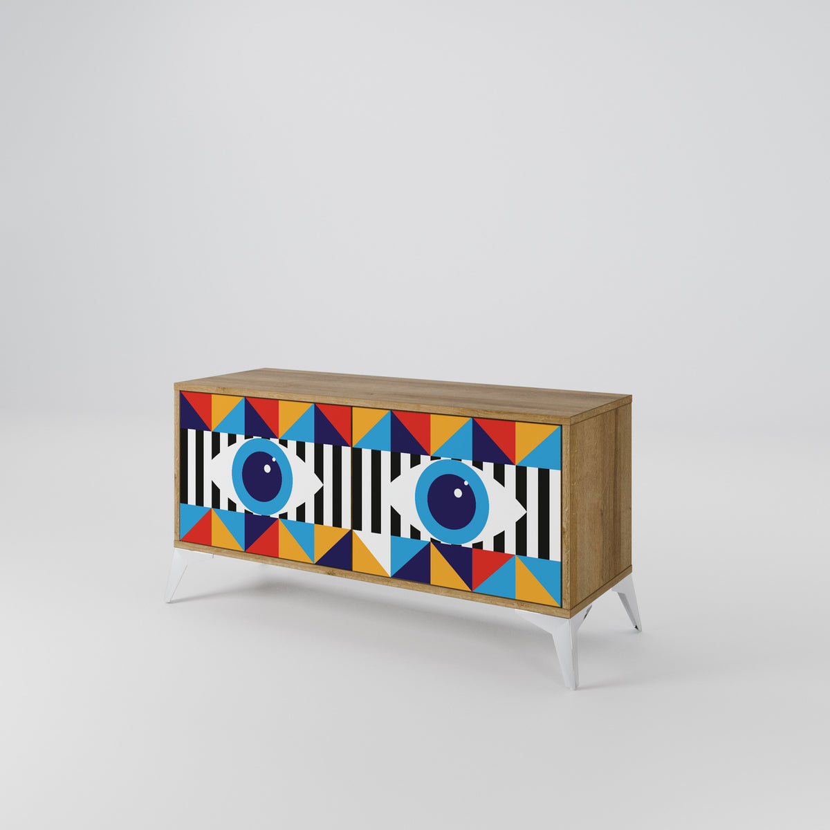 ABSTRACTION AND GEOMETRY Mueble de TV Compacto de 2 puertas