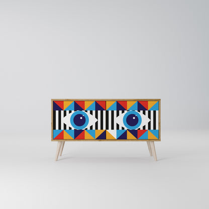 ABSTRACTION AND GEOMETRY Mueble de TV Compacto de 2 puertas