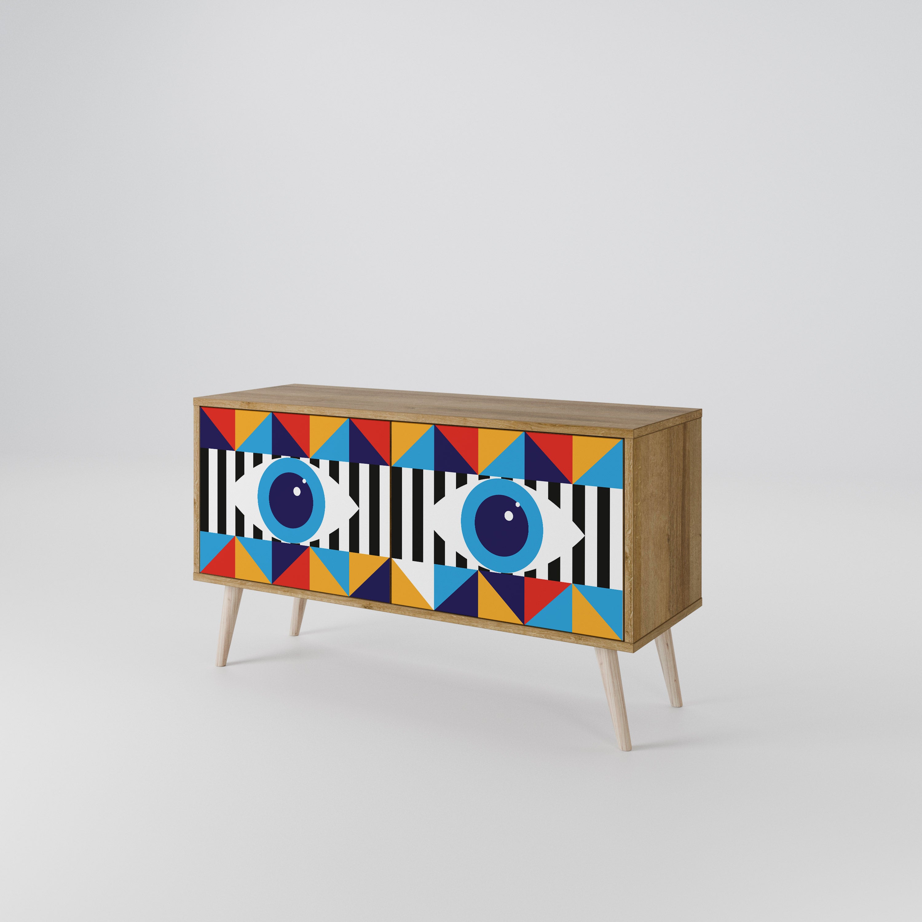 ABSTRACTION AND GEOMETRY Mueble de TV Compacto de 2 puertas