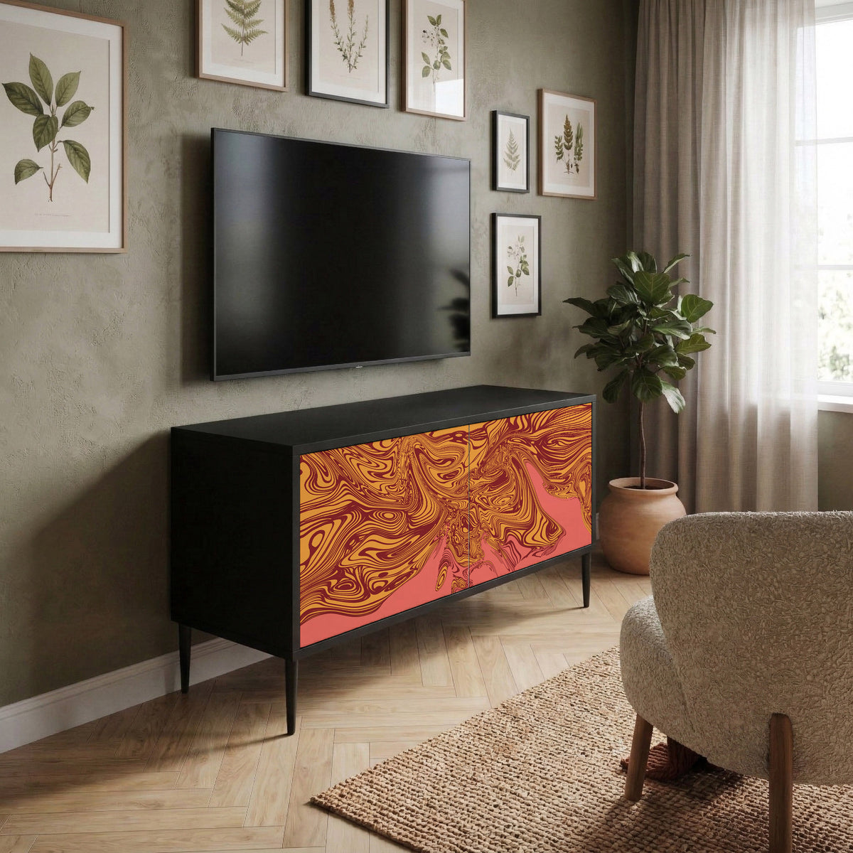 FLOATING THOUGHTS Mueble de TV Compacto de 2 puertas