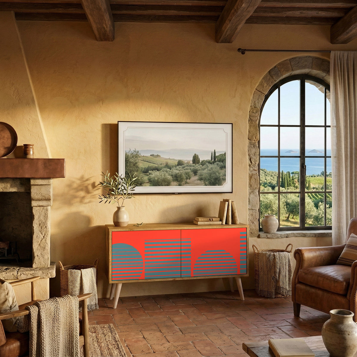 RISING GEOMETRY STARS Mueble de TV Compacto de 2 puertas