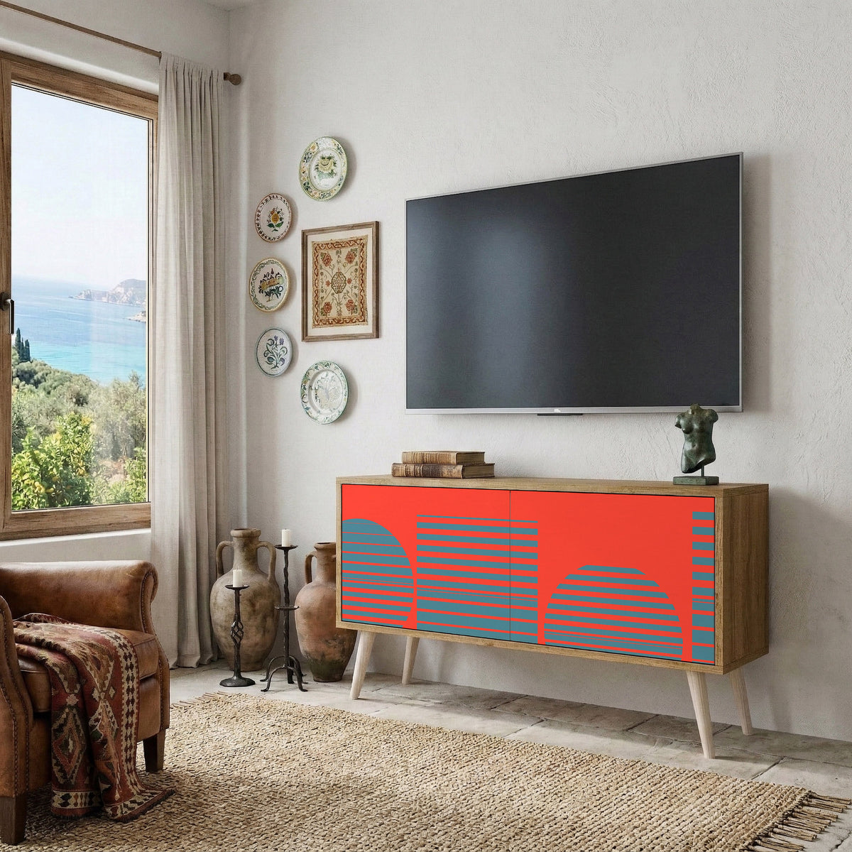 RISING GEOMETRY STARS Mueble de TV Compacto de 2 puertas