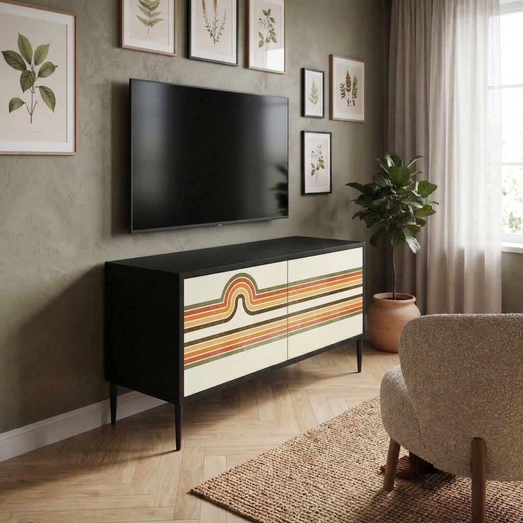 EXCEPTIONAL STREAM Mueble de TV Compacto de 2 puertas