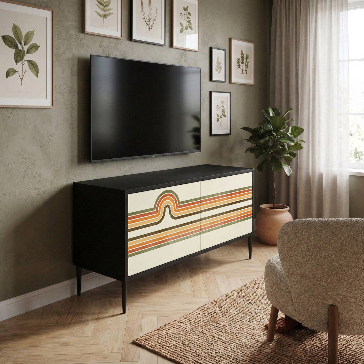 EXCEPTIONAL STREAM Mueble de TV Compacto de 2 puertas