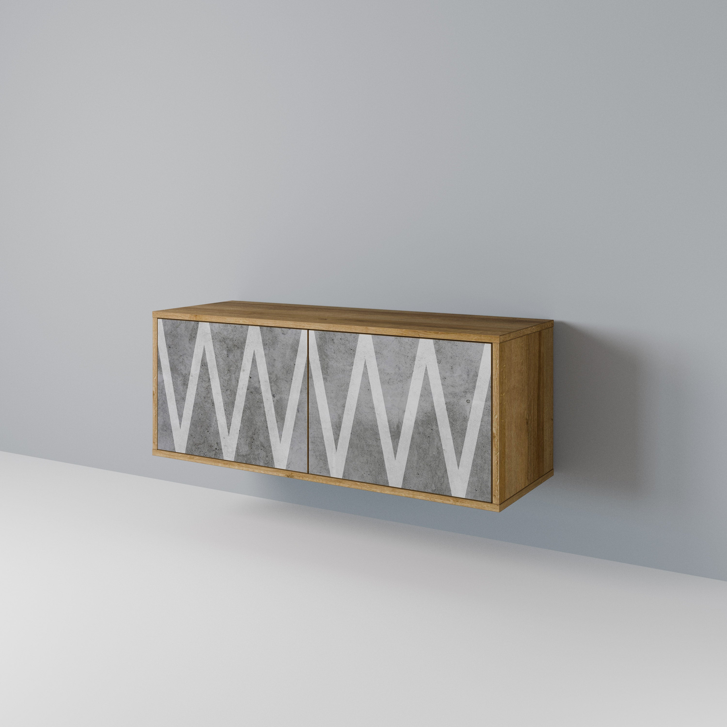 SOLID ZIG ZAG Mueble de TV Compacto de 2 puertas