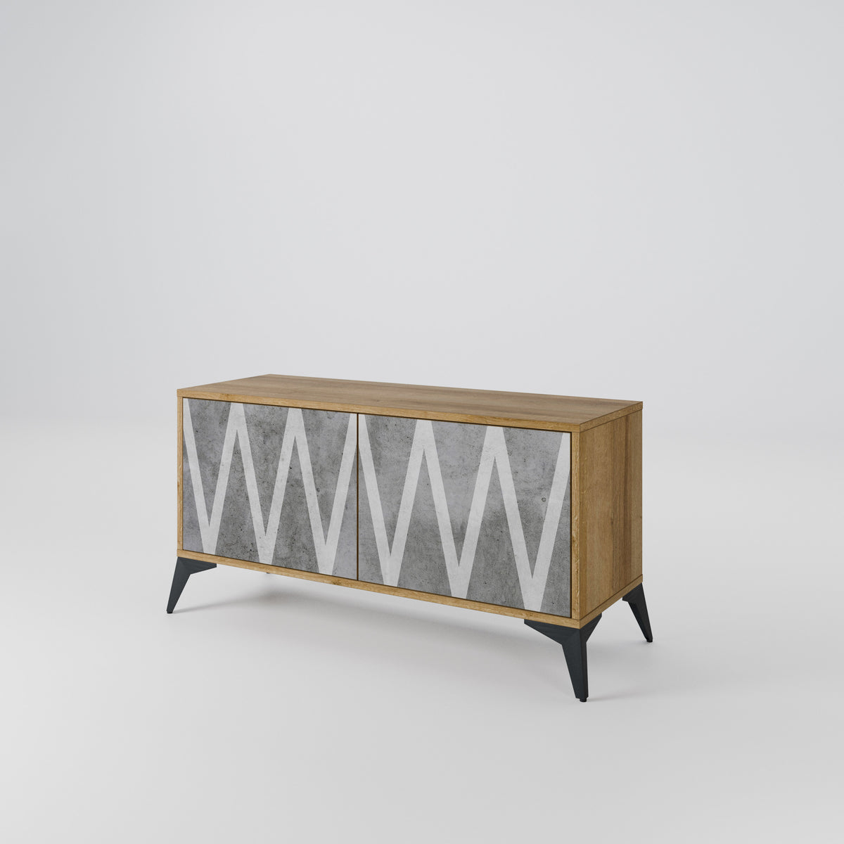 SOLID ZIG ZAG Mueble de TV Compacto de 2 puertas