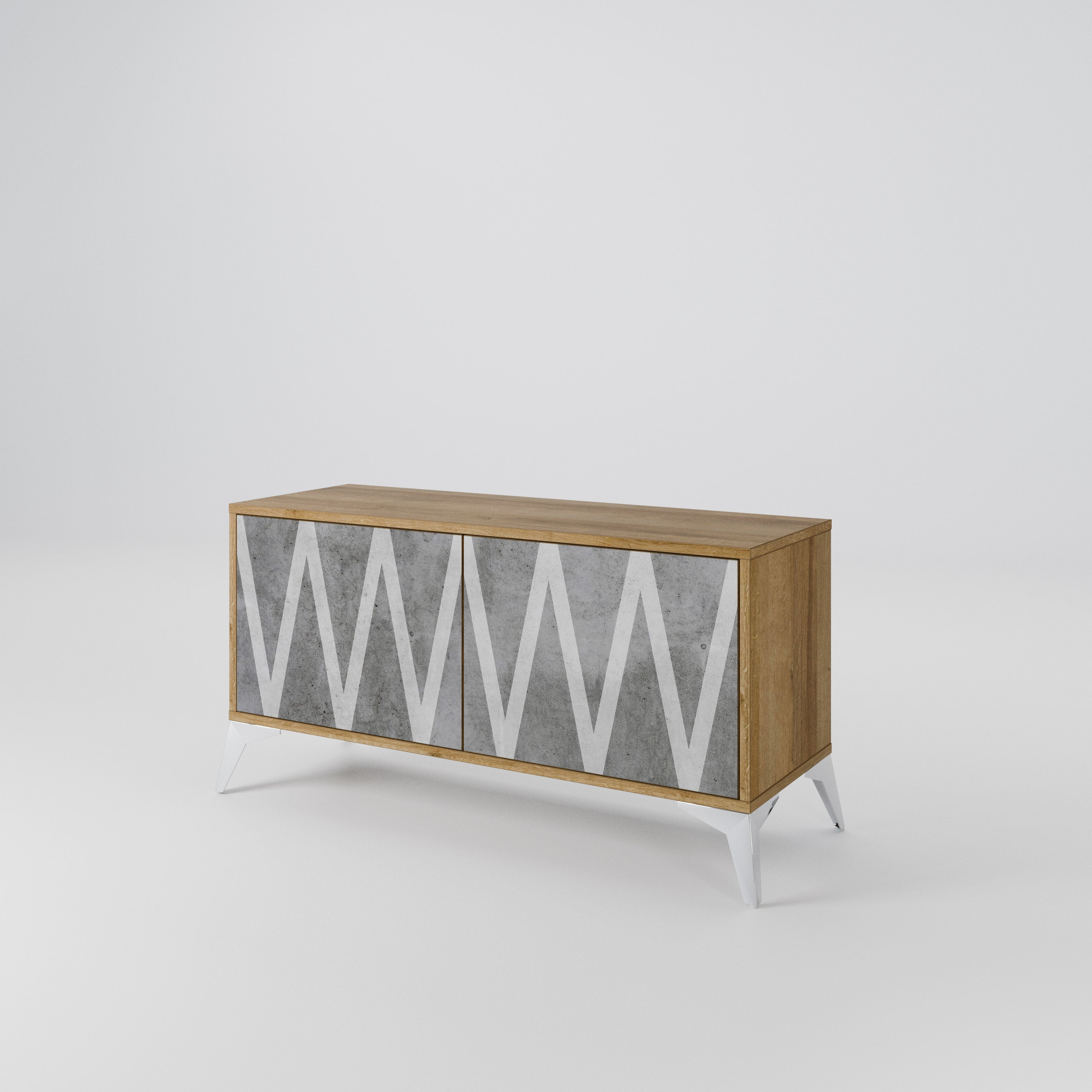 SOLID ZIG ZAG Mueble de TV Compacto de 2 puertas