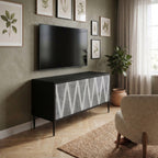 SOLID ZIG ZAG Mueble de TV Compacto de 2 puertas
