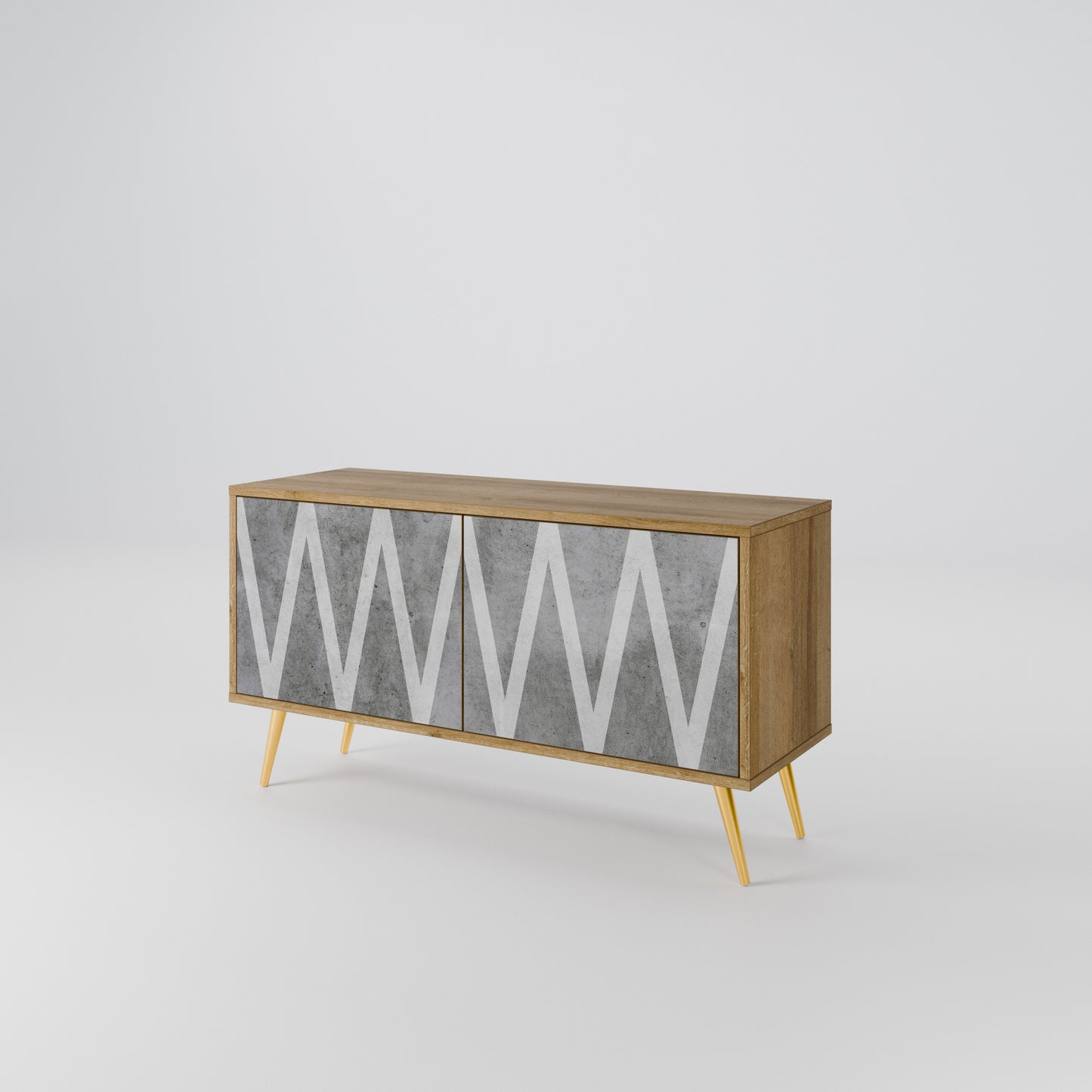 SOLID ZIG ZAG Compact 2-Door TV Cabinet