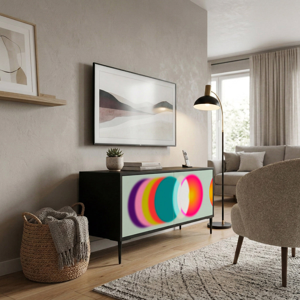 SYMPHONY OF COLORS Mueble de TV Compacto de 2 puertas