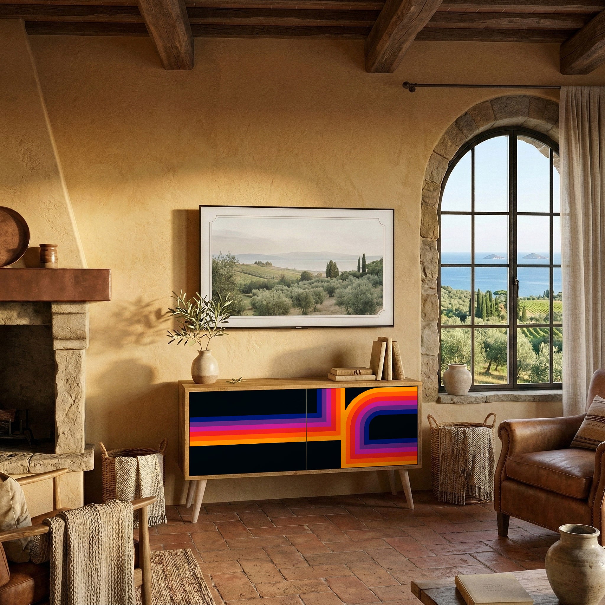 BLINDED BY THE LIGHTS Mueble de TV Compacto de 2 puertas