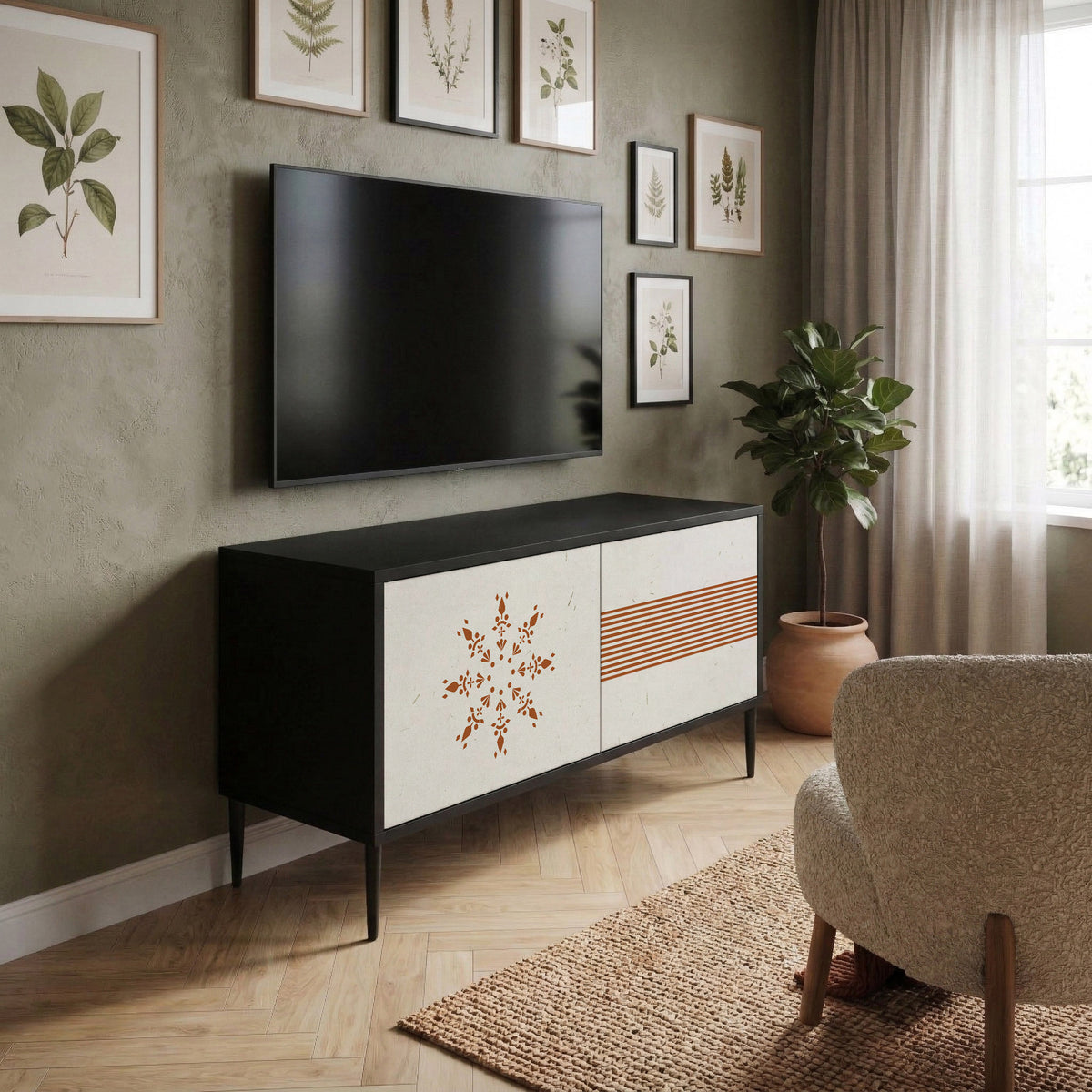 DAILY HARMONY Mueble de TV Compacto de 2 puertas