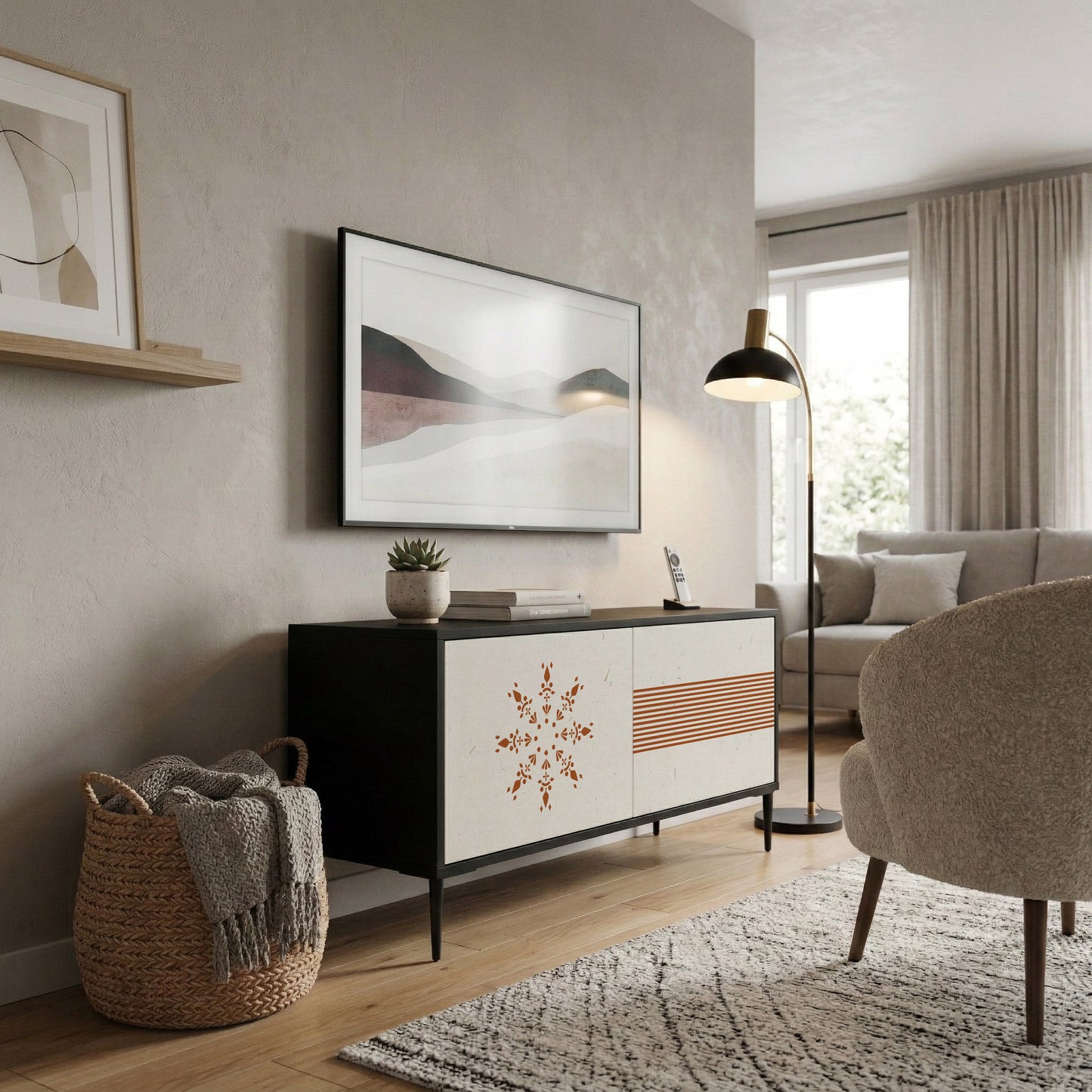 DAILY HARMONY Mueble de TV Compacto de 2 puertas