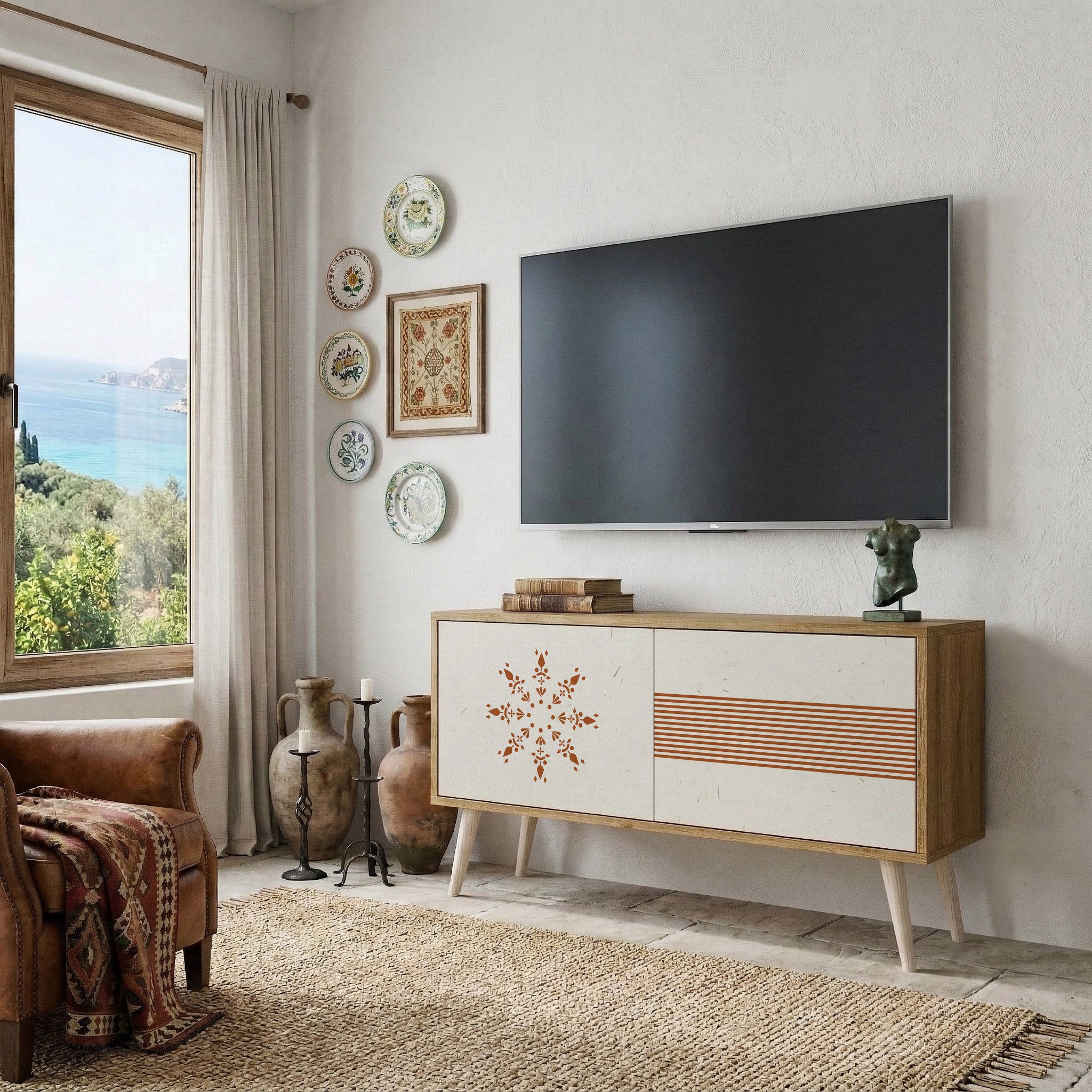DAILY HARMONY Mueble de TV Compacto de 2 puertas