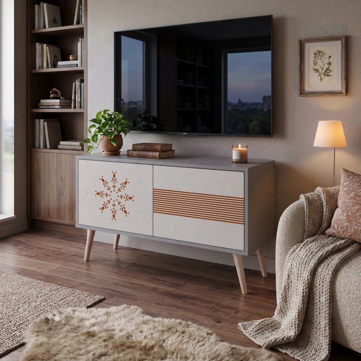 DAILY HARMONY Mueble de TV Compacto de 2 puertas