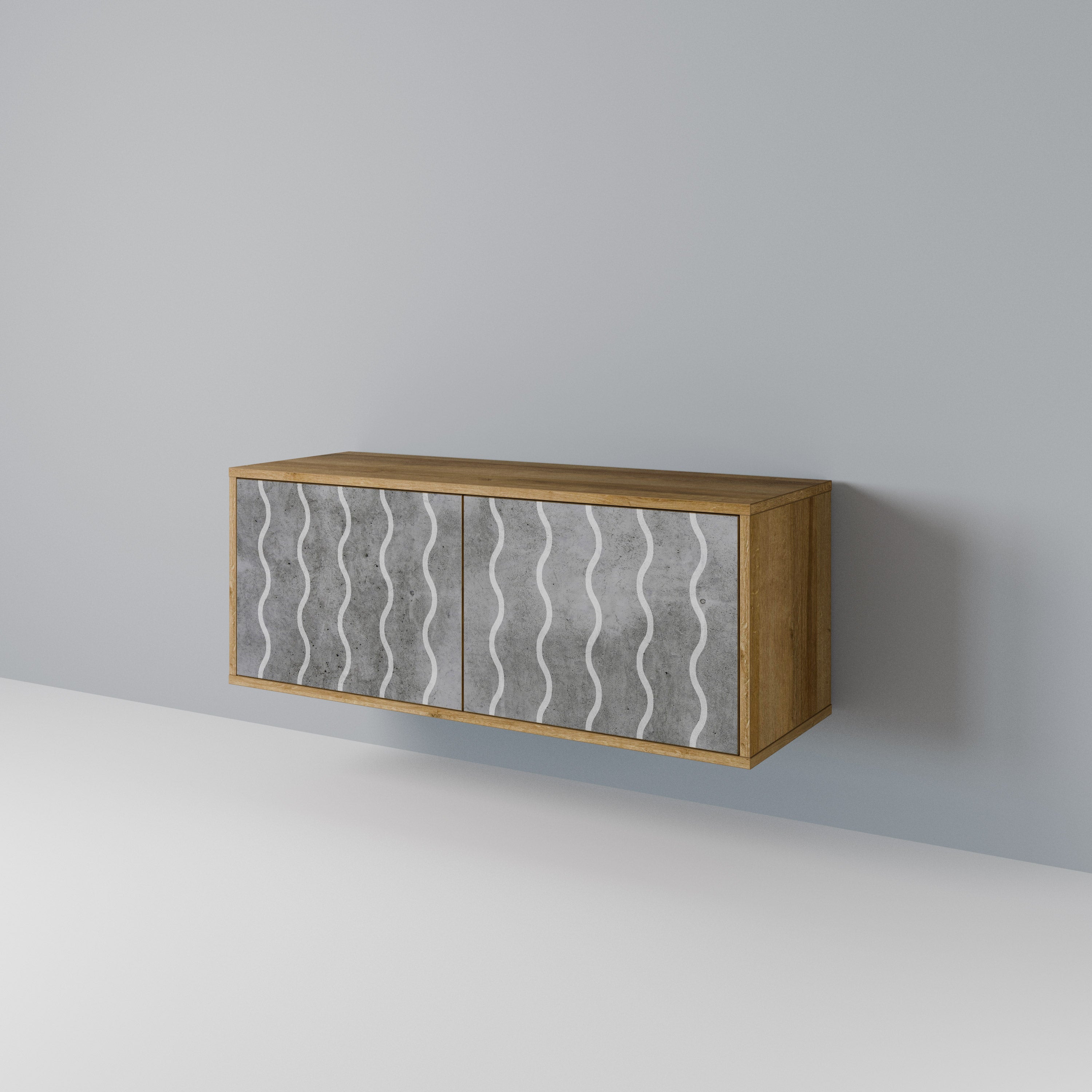 WAVES OF CONCRETE Mueble de TV Compacto de 2 puertas