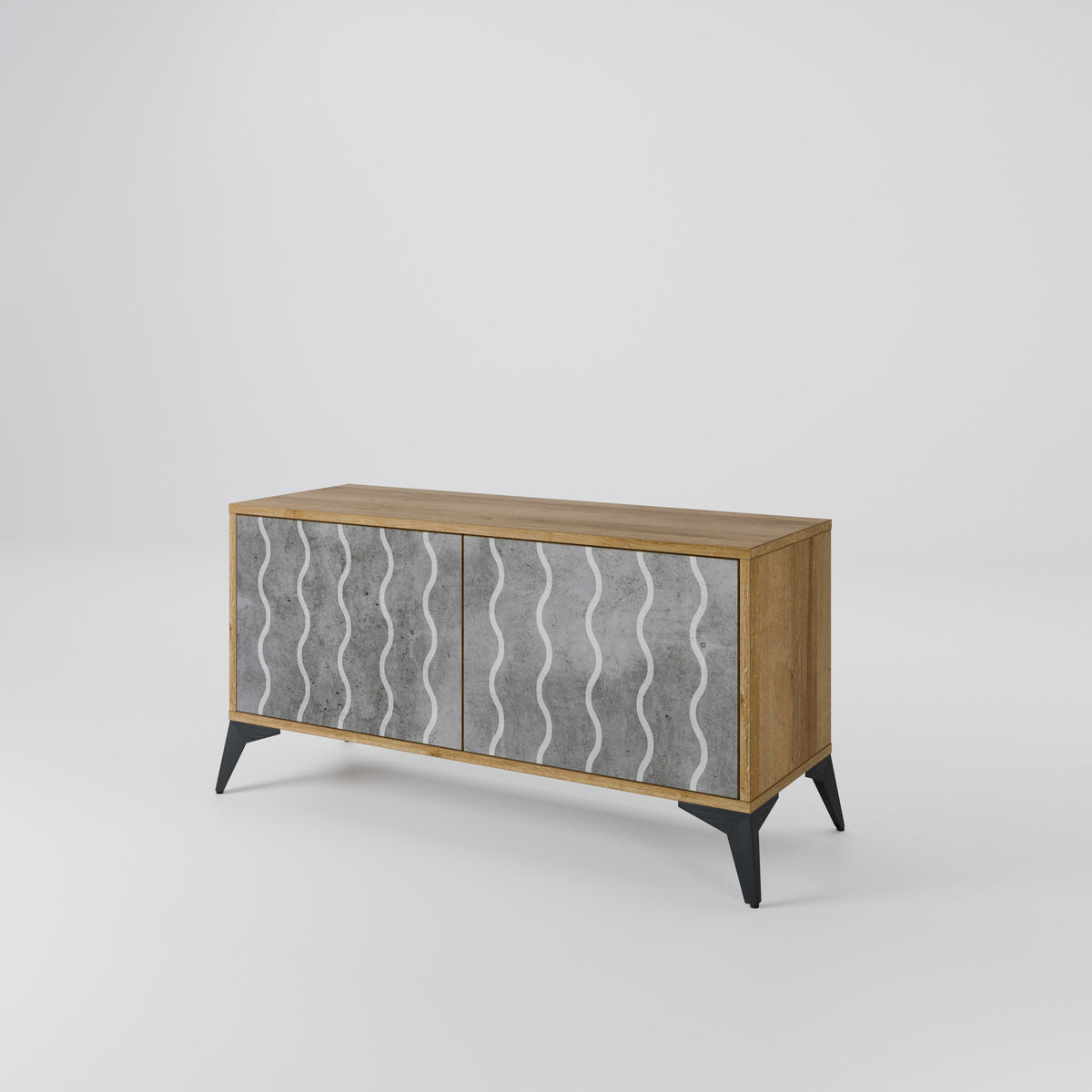 WAVES OF CONCRETE Mueble de TV Compacto de 2 puertas
