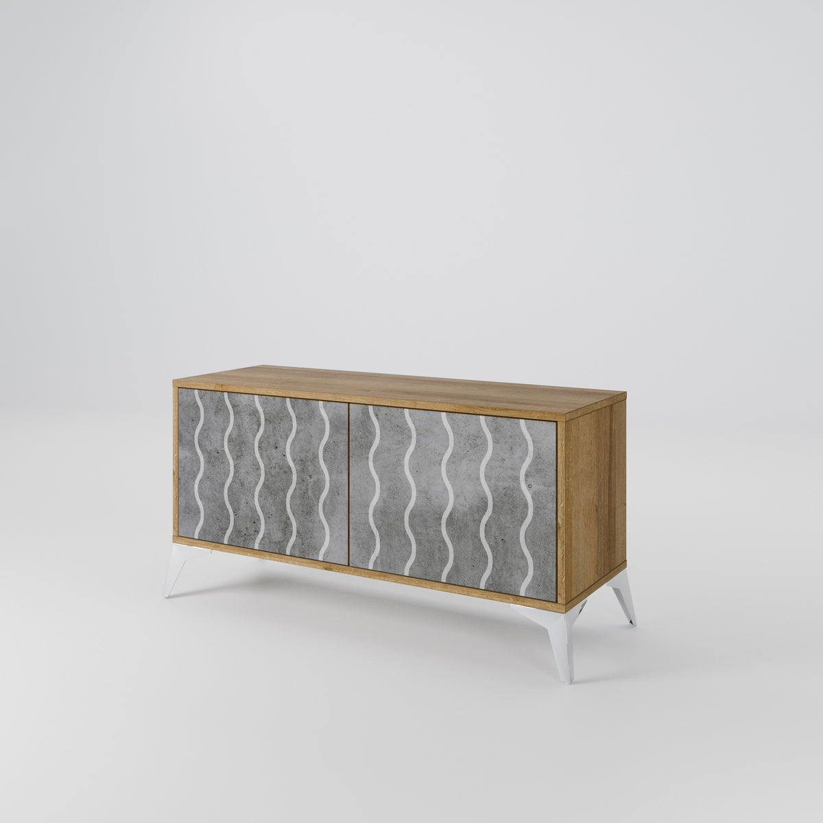 WAVES OF CONCRETE Mueble de TV Compacto de 2 puertas