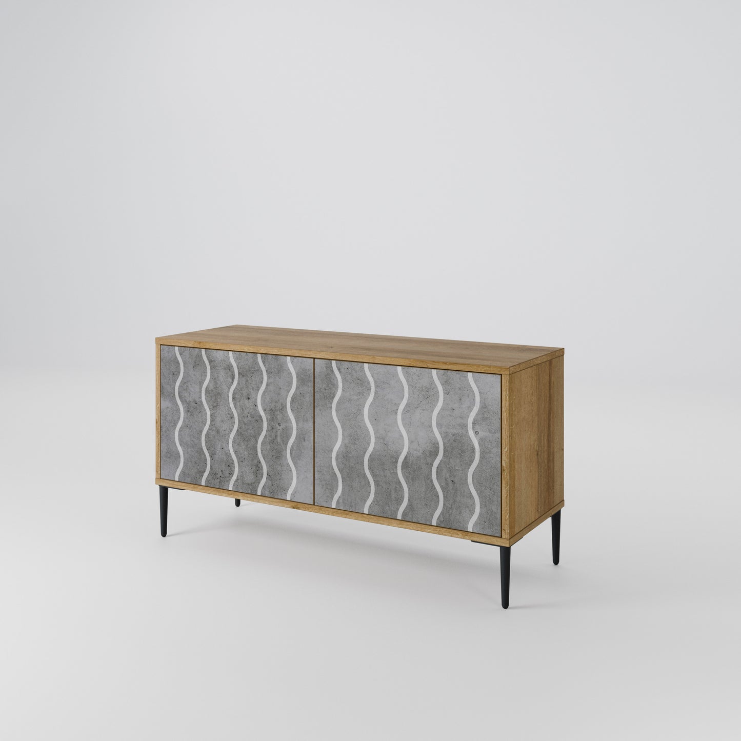 WAVES OF CONCRETE Mueble de TV Compacto de 2 puertas