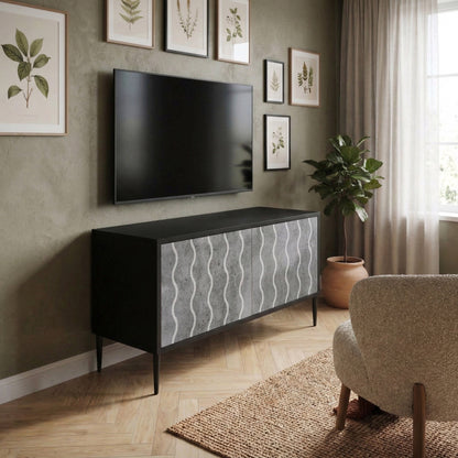WAVES OF CONCRETE Mueble de TV Compacto de 2 puertas