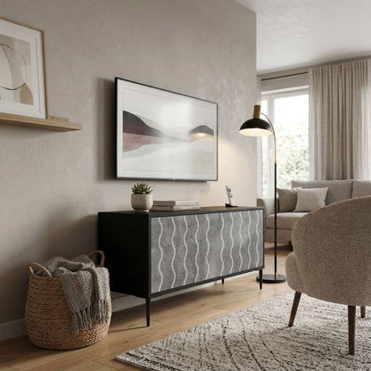 WAVES OF CONCRETE Mueble de TV Compacto de 2 puertas