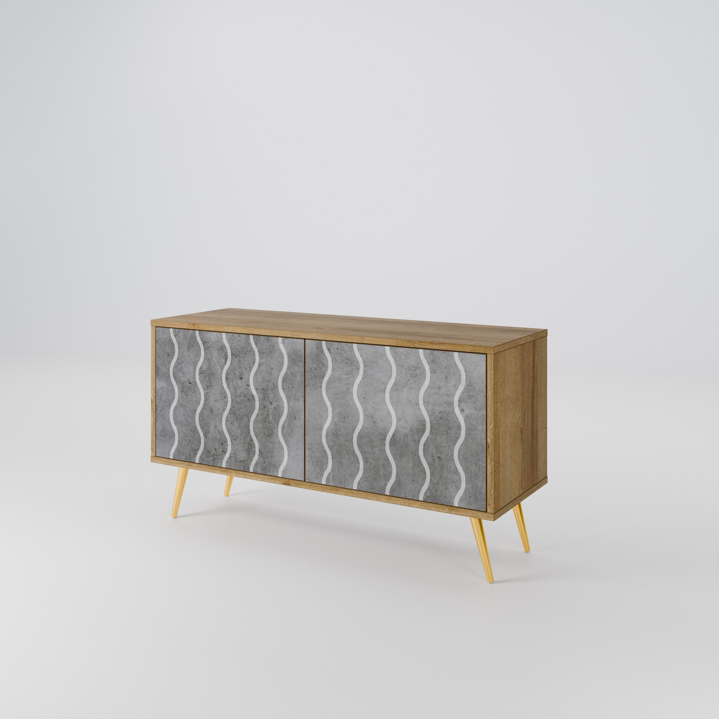 WAVES OF CONCRETE Mueble de TV Compacto de 2 puertas