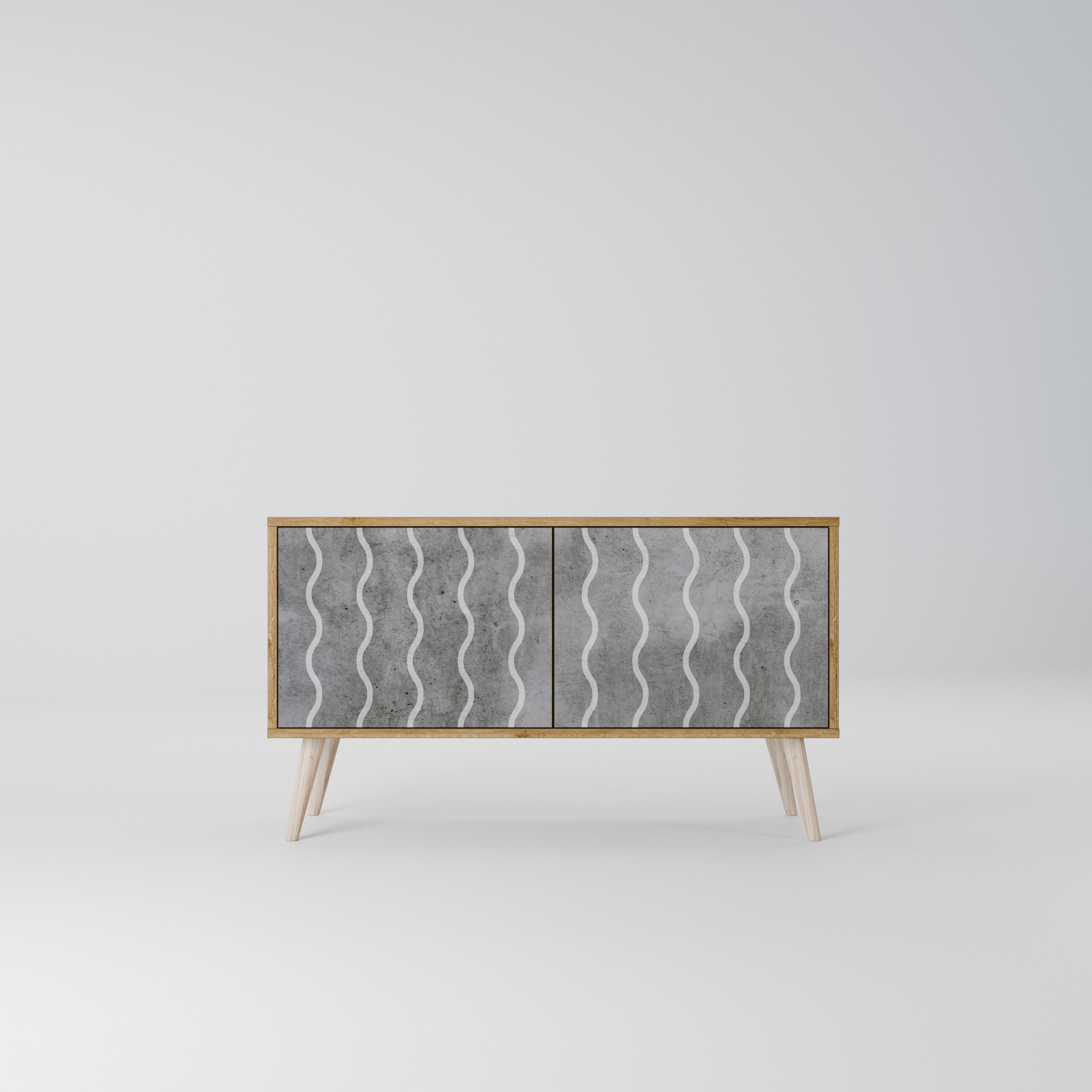 WAVES OF CONCRETE Mueble de TV Compacto de 2 puertas