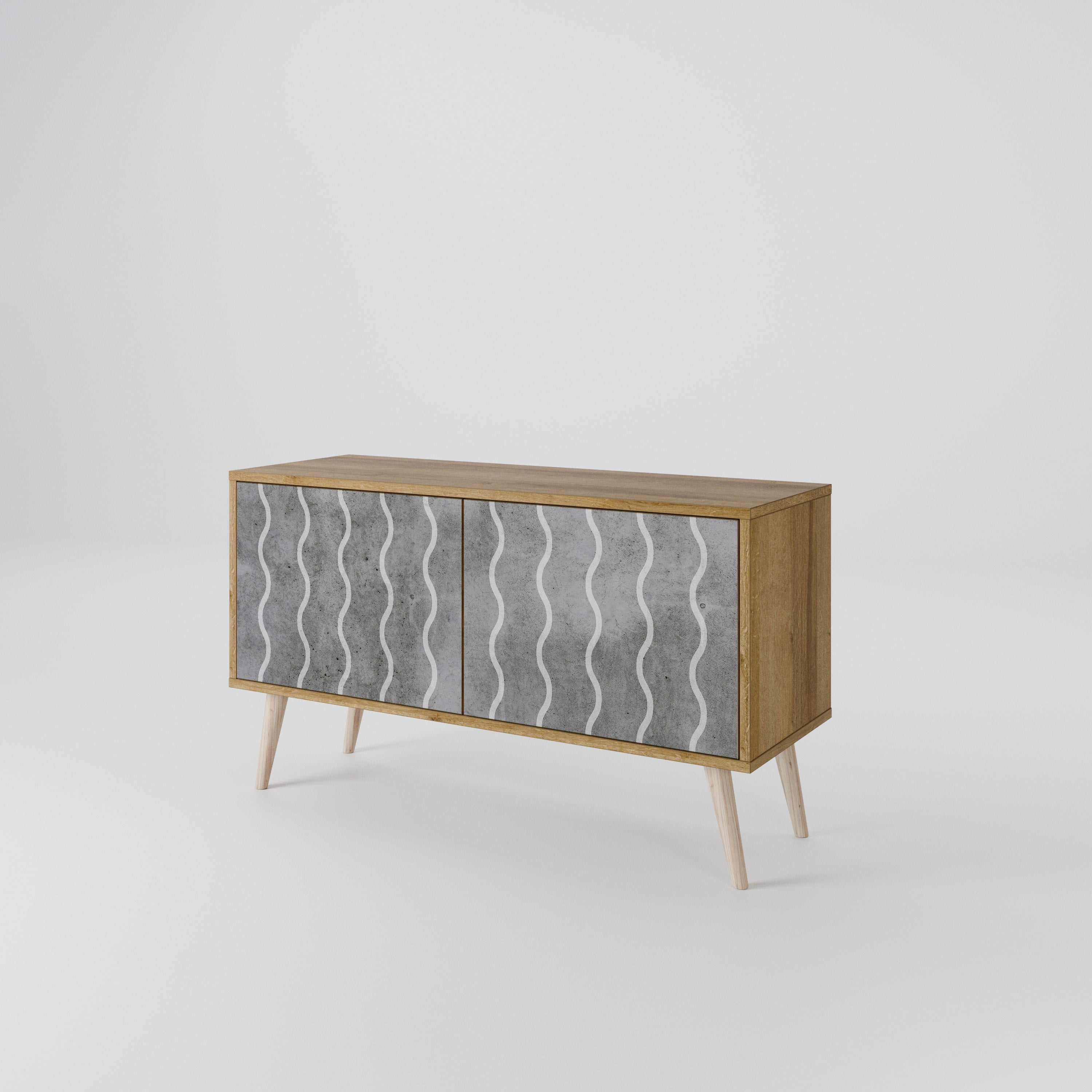 WAVES OF CONCRETE Mueble de TV Compacto de 2 puertas