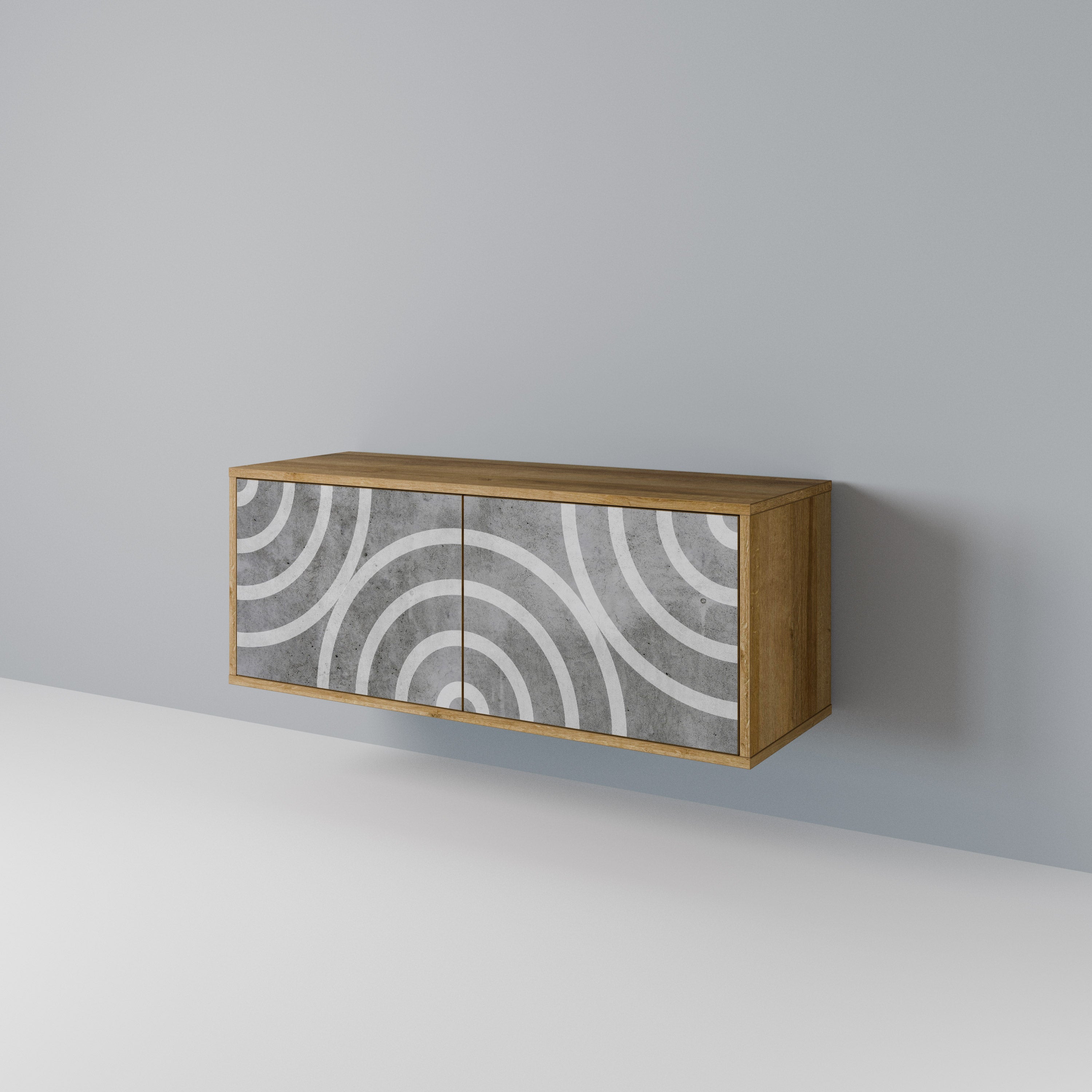 CIRCLE CONCRETE Mueble de TV Compacto de 2 puertas