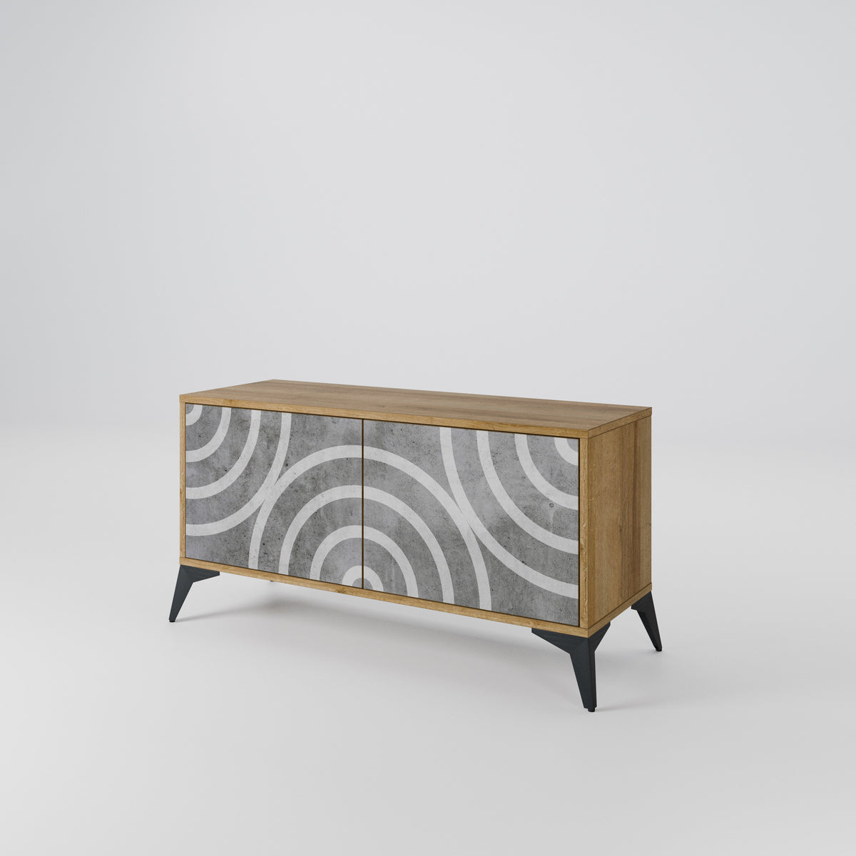 CIRCLE CONCRETE Mueble de TV Compacto de 2 puertas