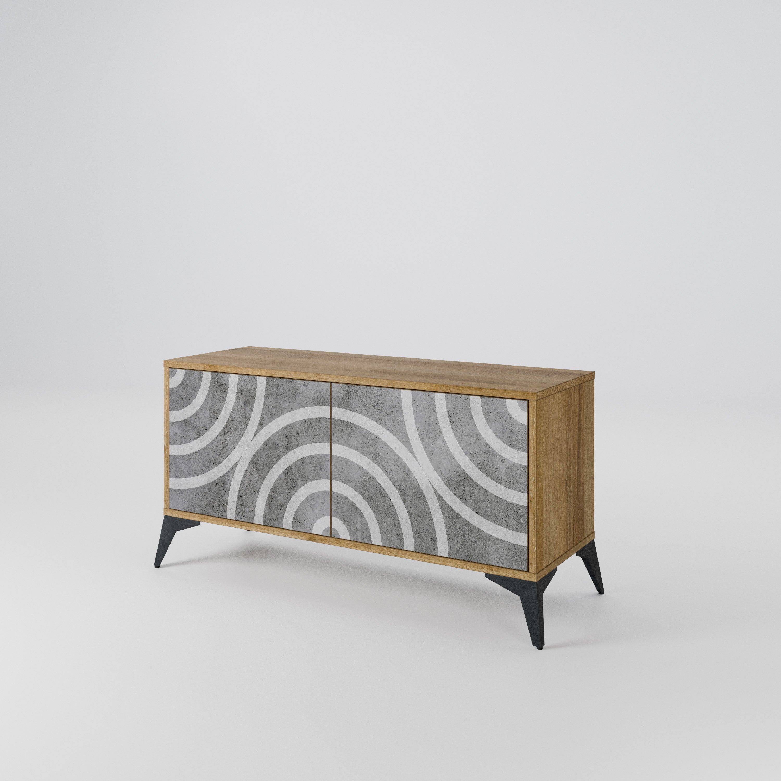 CIRCLE CONCRETE Mueble de TV Compacto de 2 puertas