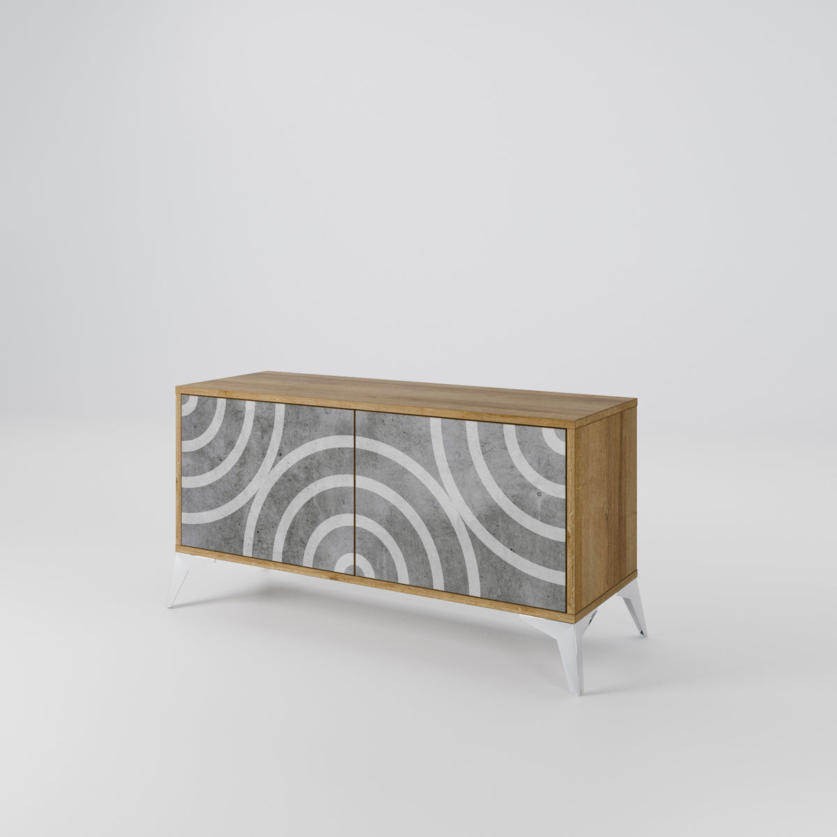 CIRCLE CONCRETE Mueble de TV Compacto de 2 puertas