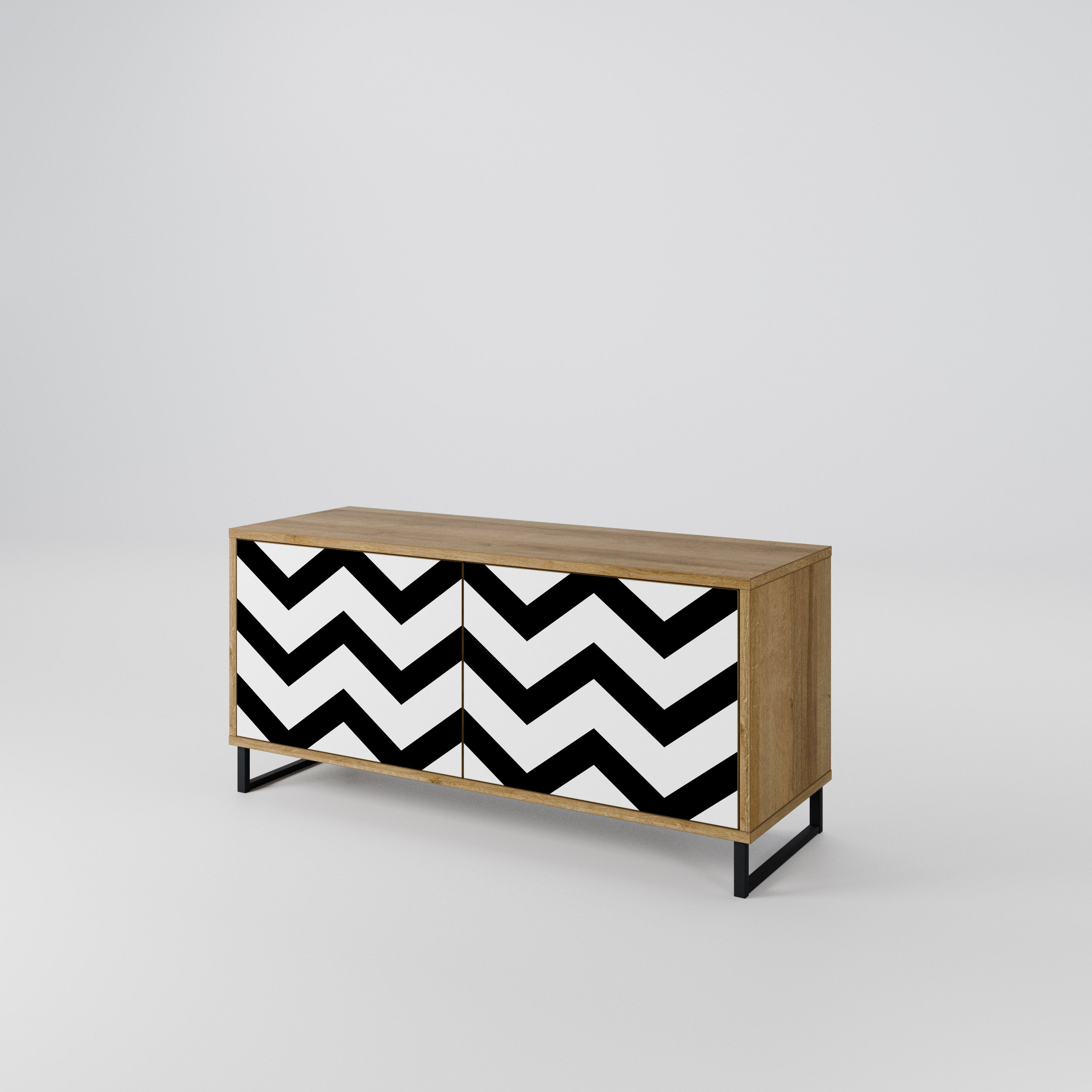 CLASSIC ZIG ZAG Mueble de TV Compacto de 2 puertas