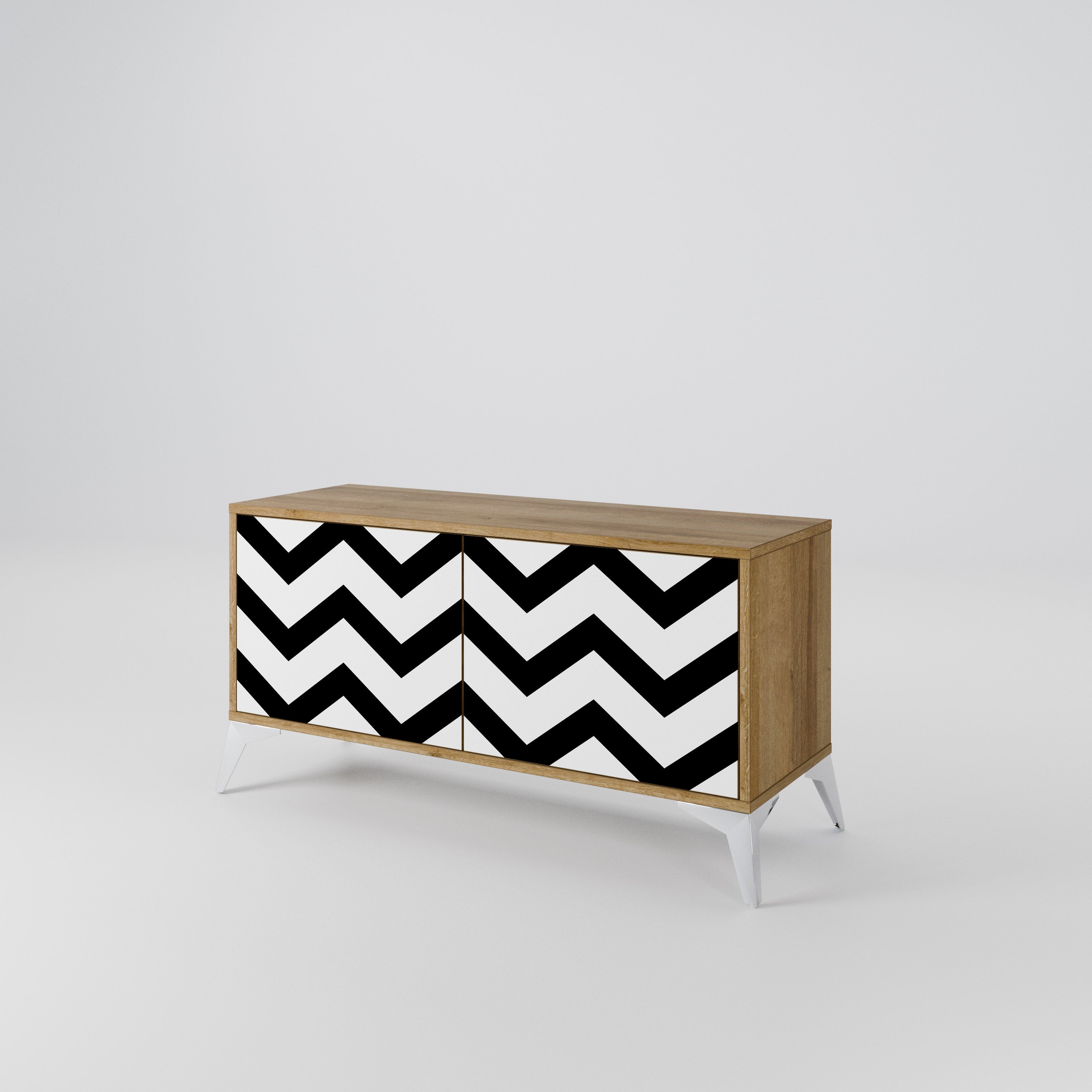CLASSIC ZIG ZAG Mueble de TV Compacto de 2 puertas