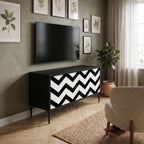 CLASSIC ZIG ZAG Compact 2-Door TV Cabinet