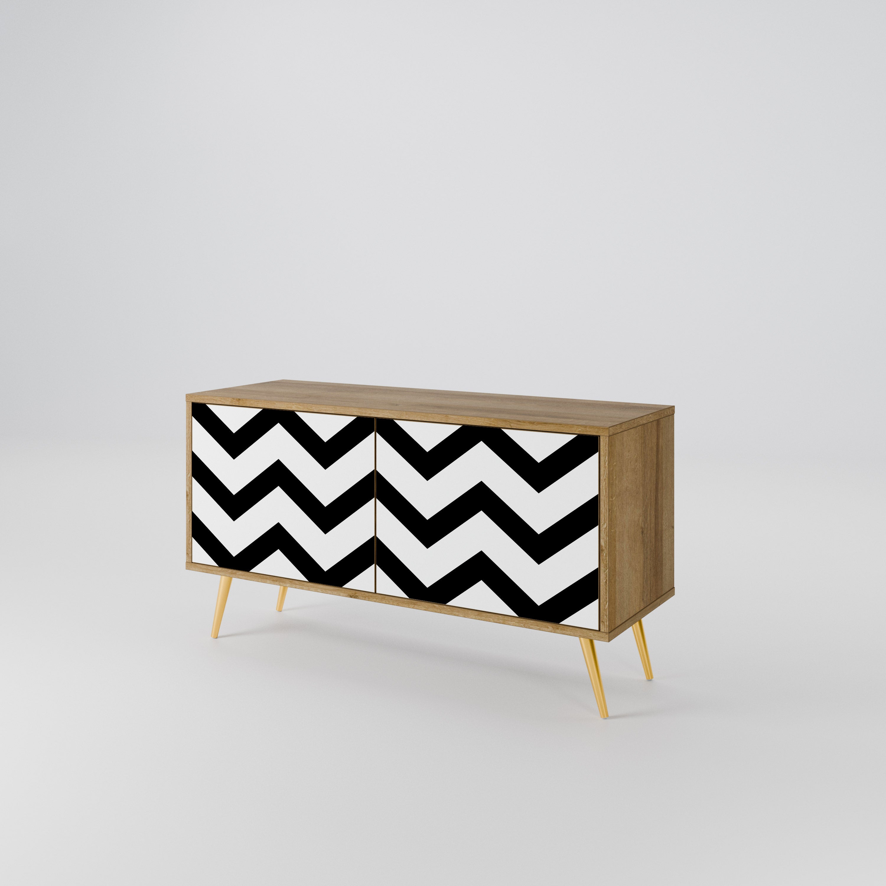 CLASSIC ZIG ZAG Mueble de TV Compacto de 2 puertas