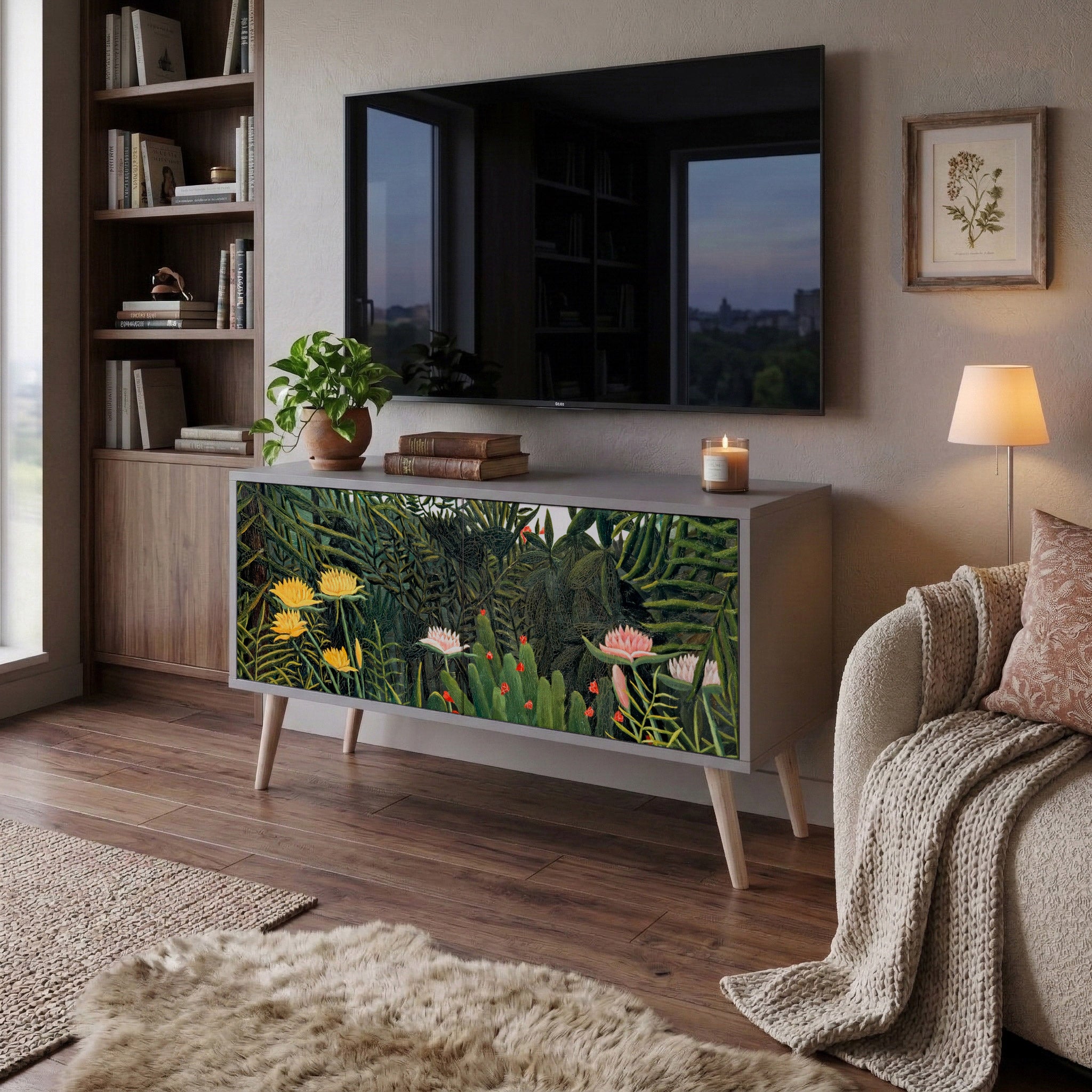 VIRGIN FOREST WITH SUNSET Mueble de TV Compacto de 2 puertas