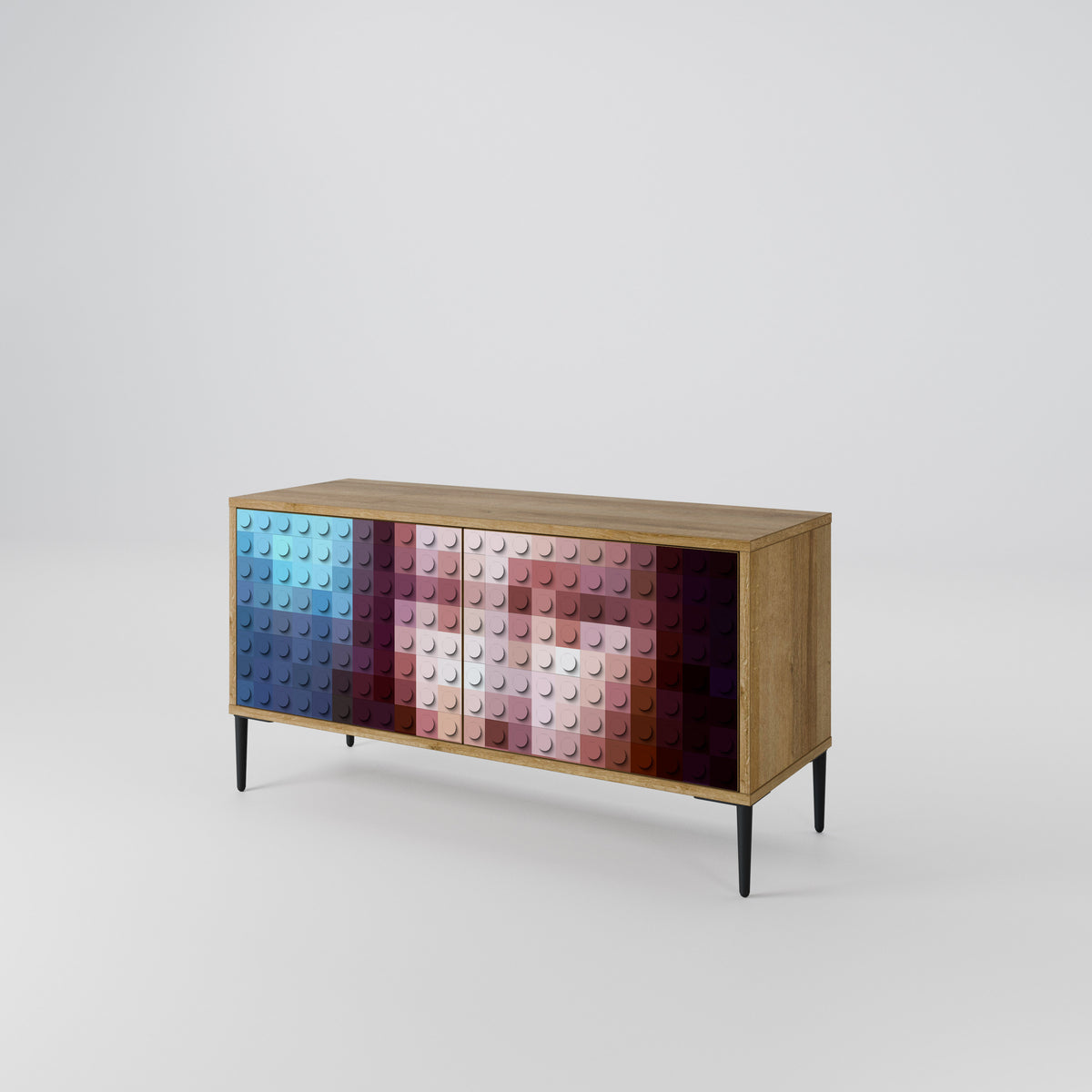 CONSTRUCTIVE ART Mueble de TV Compacto de 2 puertas
