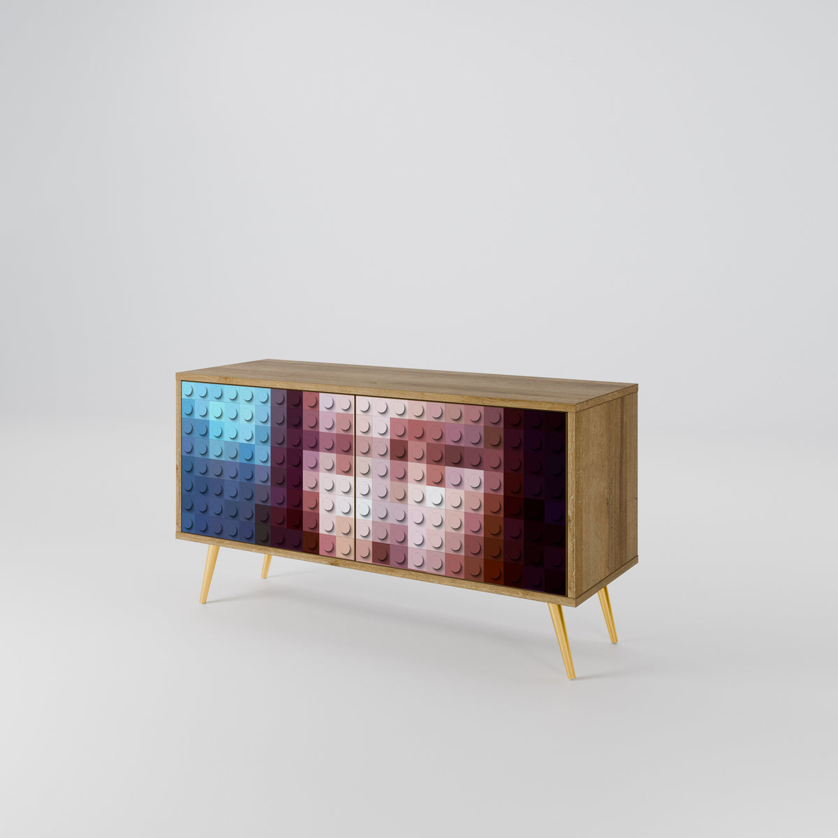 CONSTRUCTIVE ART Mueble de TV Compacto de 2 puertas