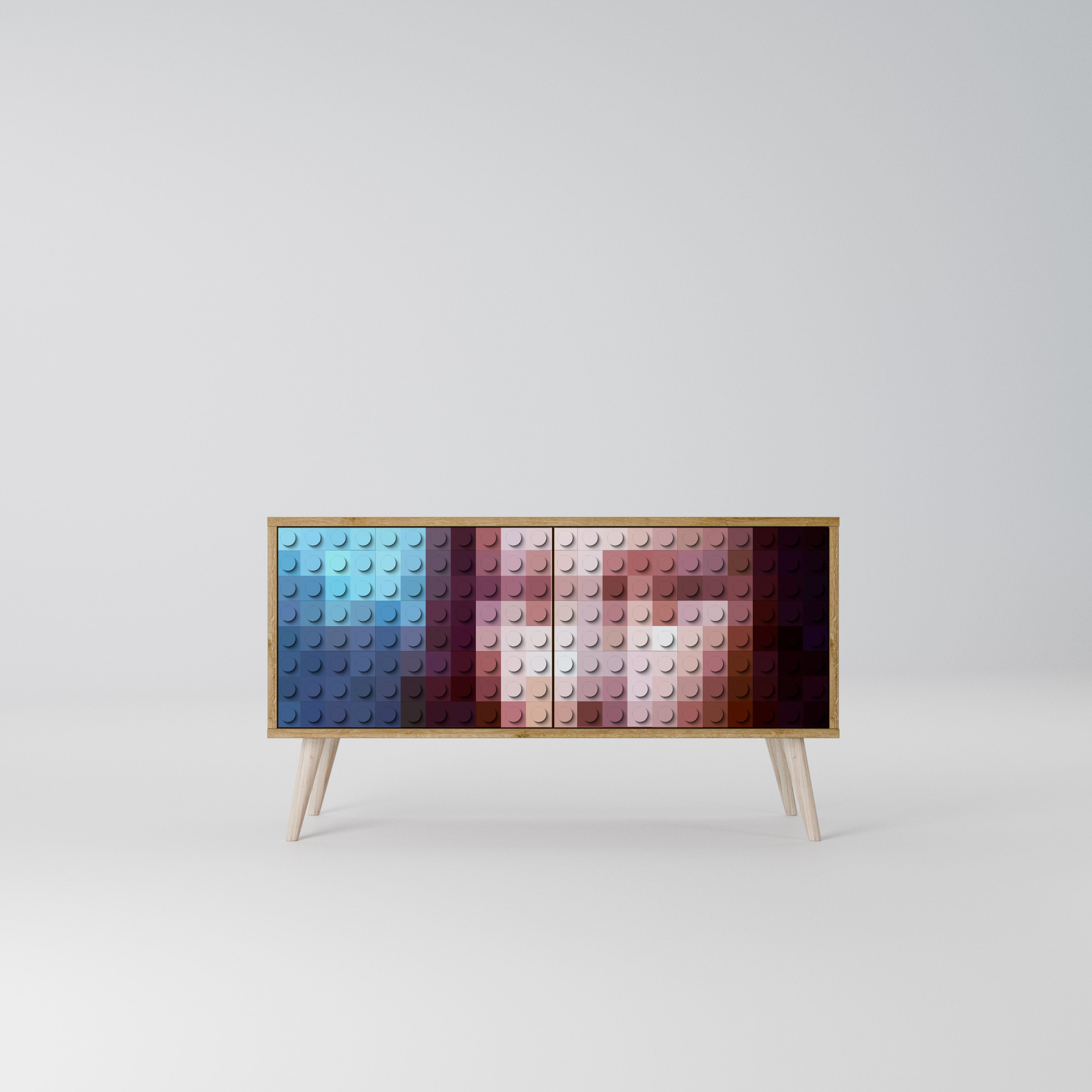 CONSTRUCTIVE ART Mueble de TV Compacto de 2 puertas