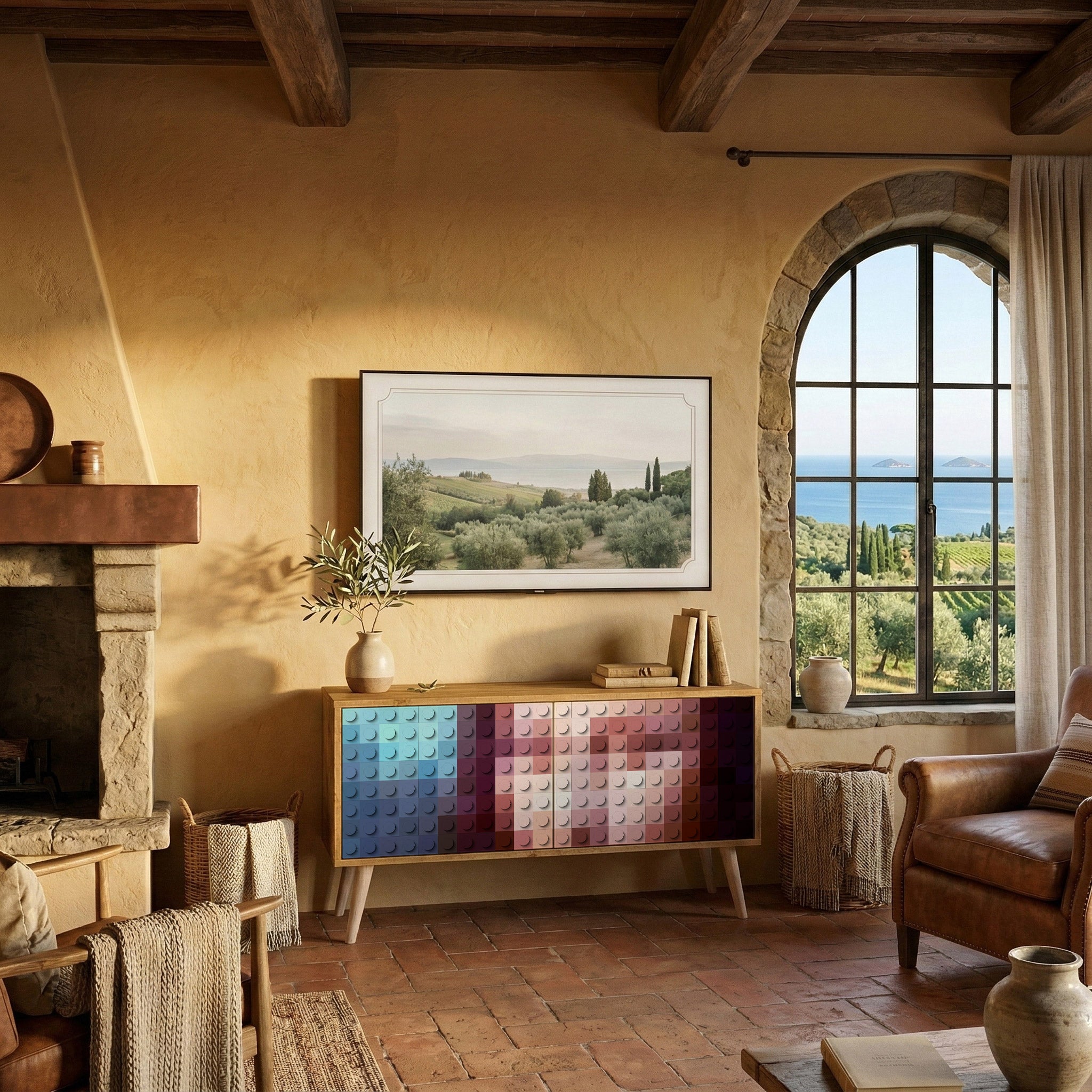 CONSTRUCTIVE ART Mueble de TV Compacto de 2 puertas