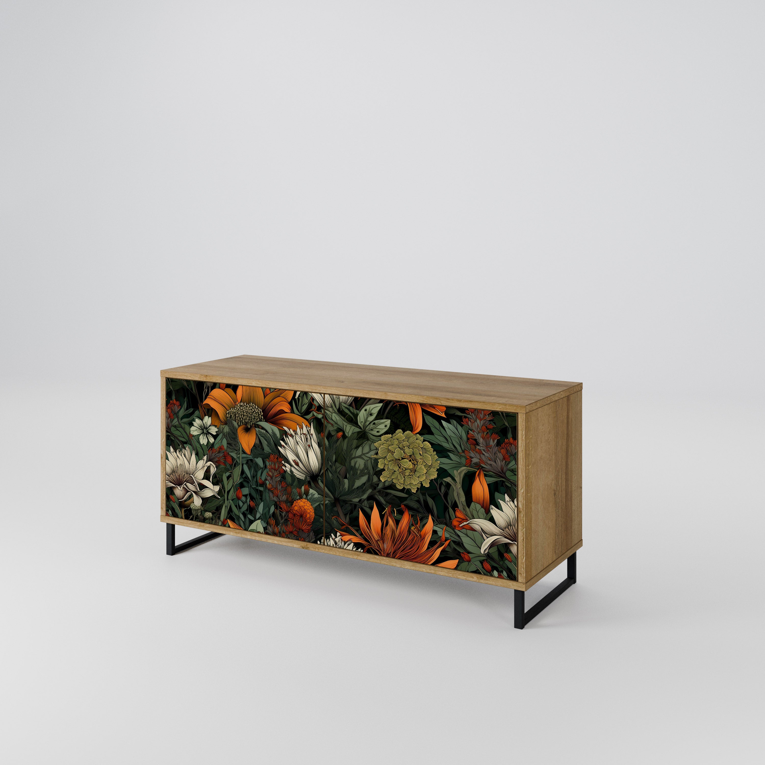 MIDNIGHT SPROUT Mueble de TV Compacto de 2 puertas