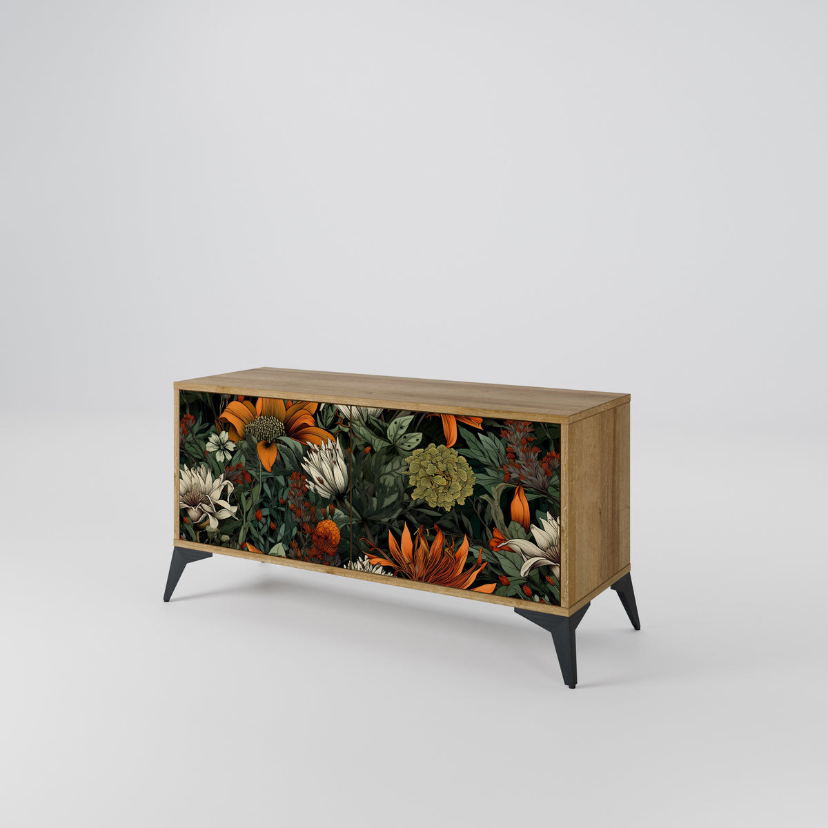 MIDNIGHT SPROUT Mueble de TV Compacto de 2 puertas