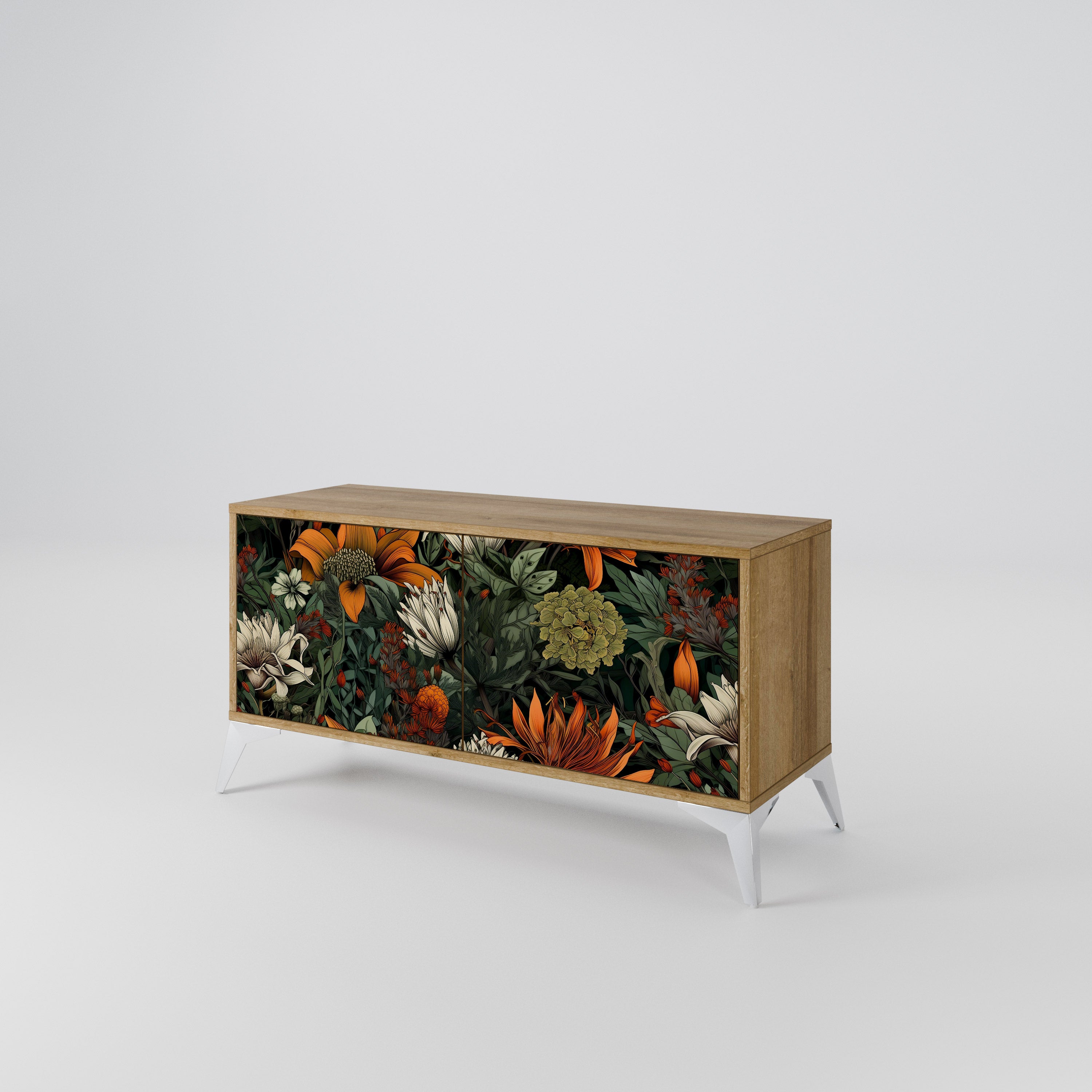 MIDNIGHT SPROUT Mueble de TV Compacto de 2 puertas