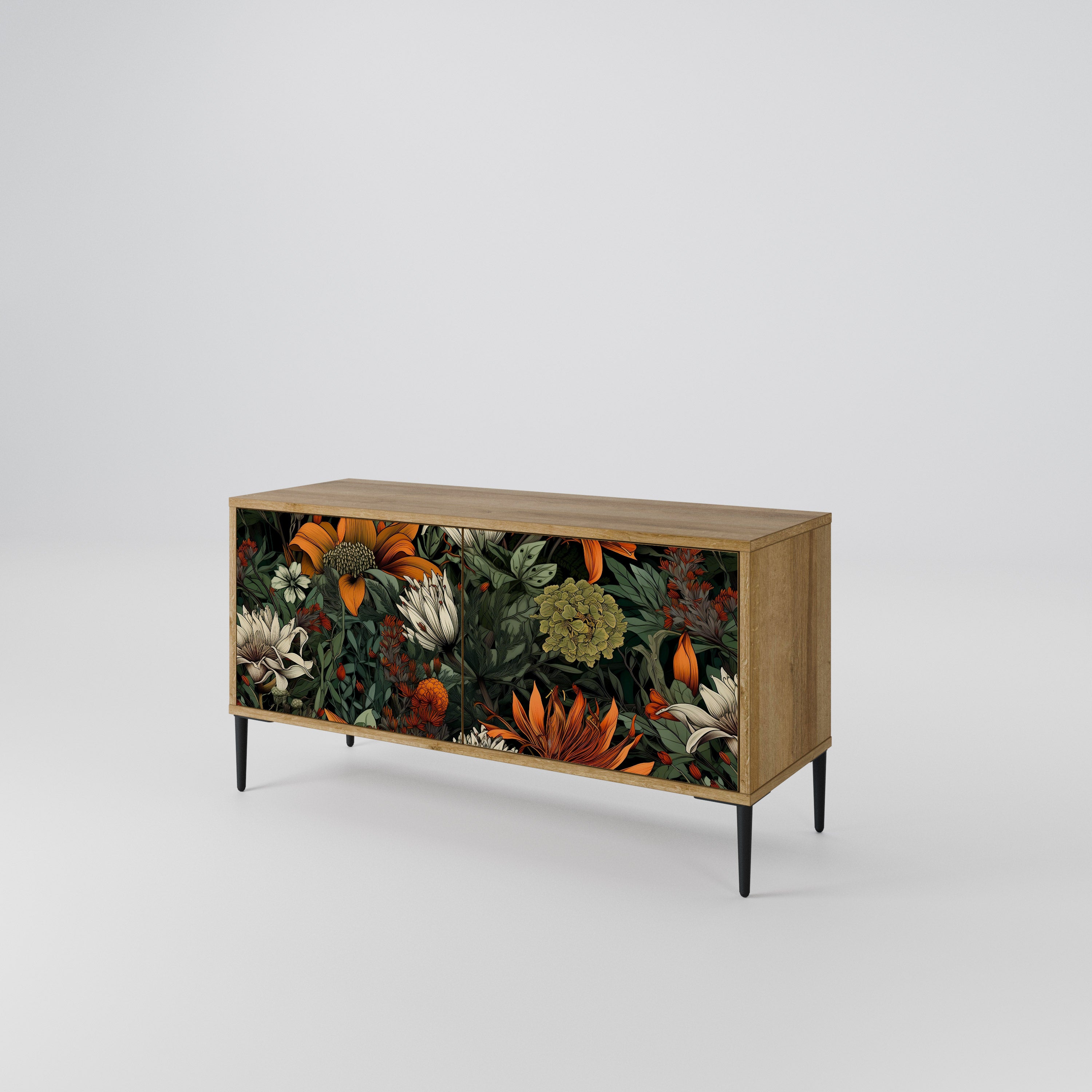 MIDNIGHT SPROUT Mueble de TV Compacto de 2 puertas