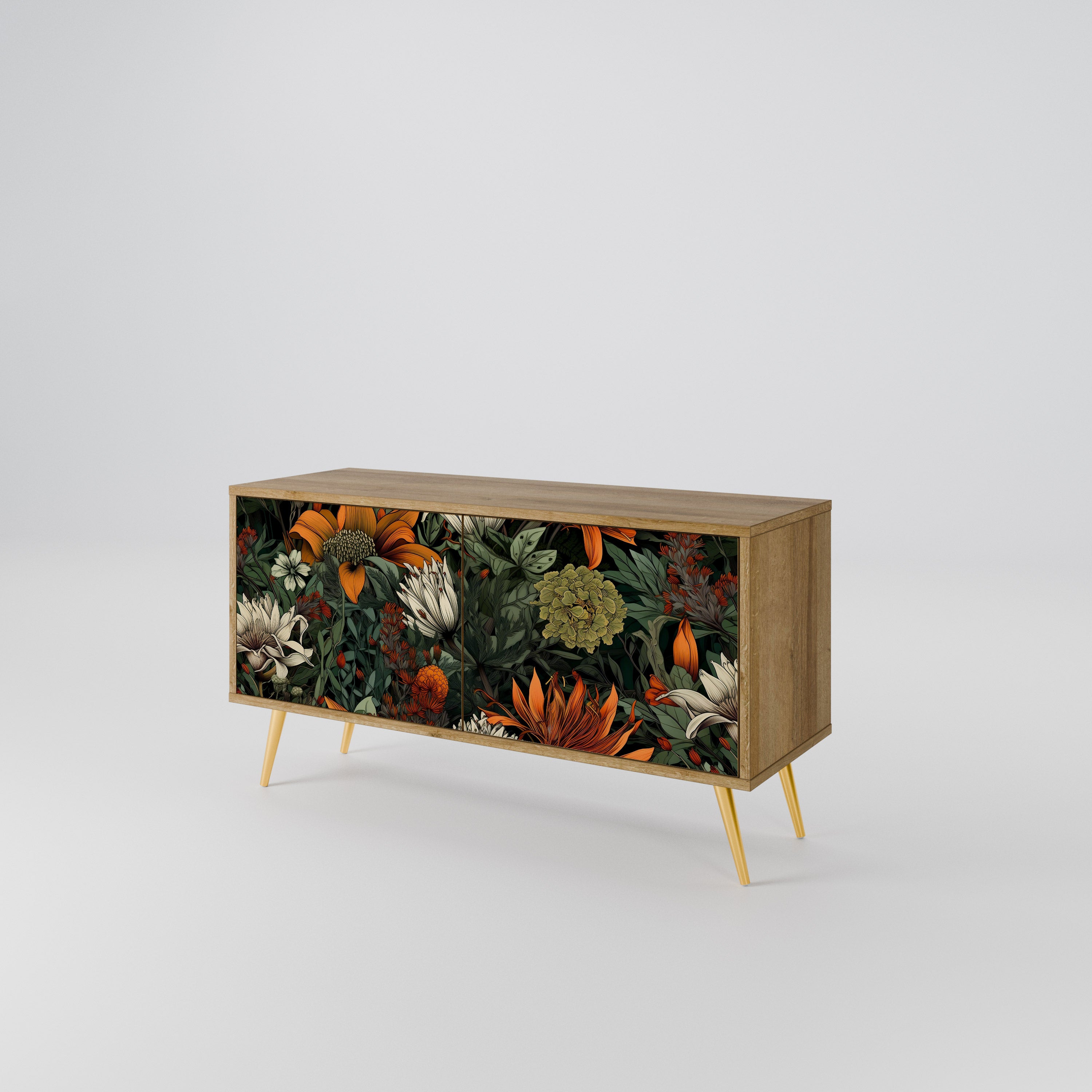 MIDNIGHT SPROUT Mueble de TV Compacto de 2 puertas